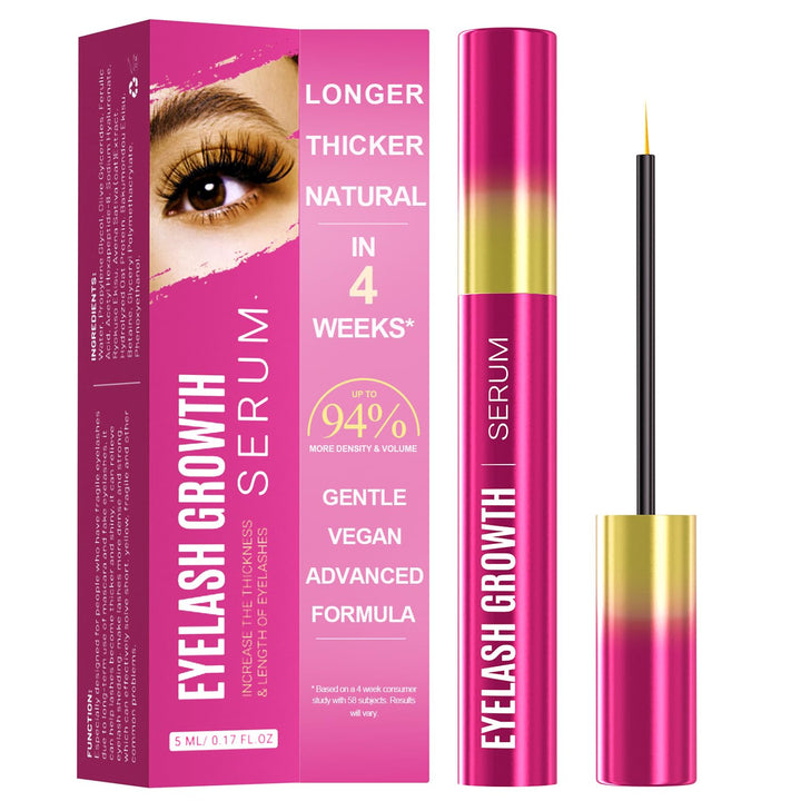 Tinclen Eyelash Growth Serum with Advanced Formula Eyelash Enhancing serum for Longer Thicker and Fuller Lashes Lash Serum Gentle & Vegan Eyelash Conditioner 0.17 Fl Oz (5mL)