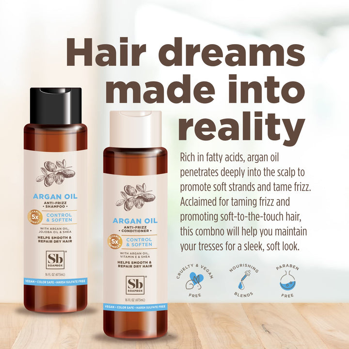 SoapBox Soaps Shampoo, Argan Oil with Shea Butter, 3 Count