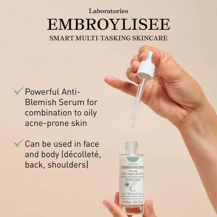 Embryolisse Anti-Blemish Face Serum - Anti Pimples & Black Heads Treatment for Oily to Combination Skin, 1.01 Fl Oz