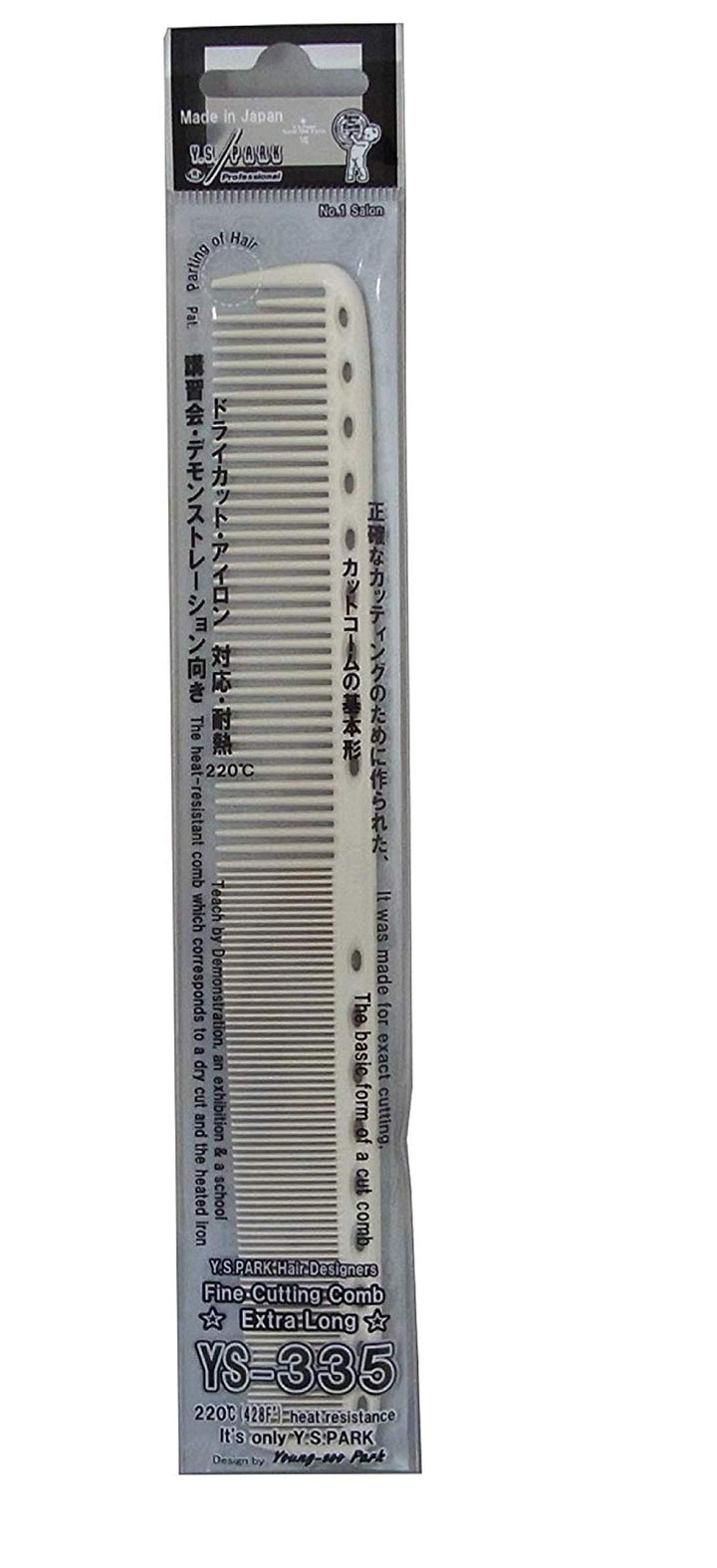 YS Park 335 Extra Long Fine Cutting Comb In GRAPHITE From ProHairTools