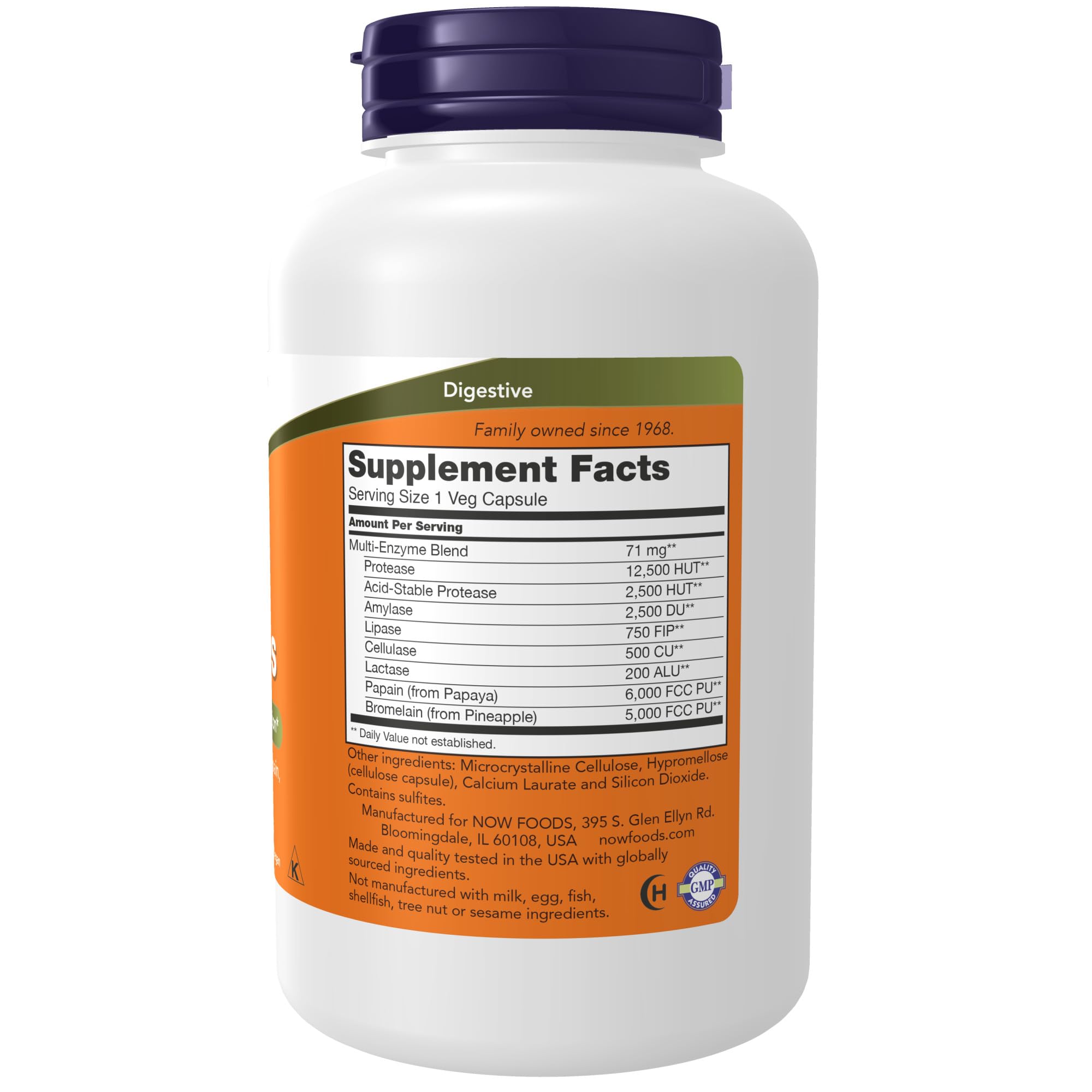 NOW Foods Supplements, Plant Enzymes with Lactase, Protease, Papain and Bromelain, 240 Veg Capsules