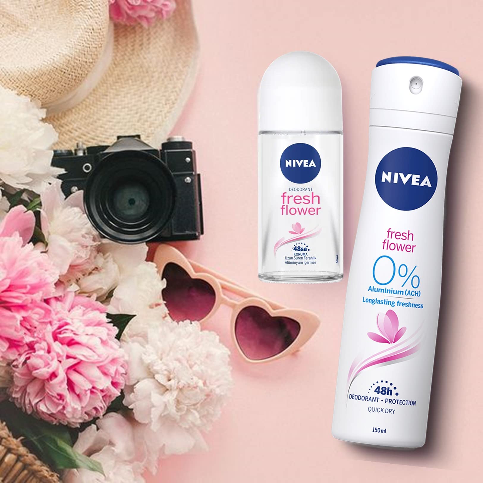 Nivea Fresh Flower Deodorant Roll-On Aluminum Free 50 ml / 1.69 fl oz