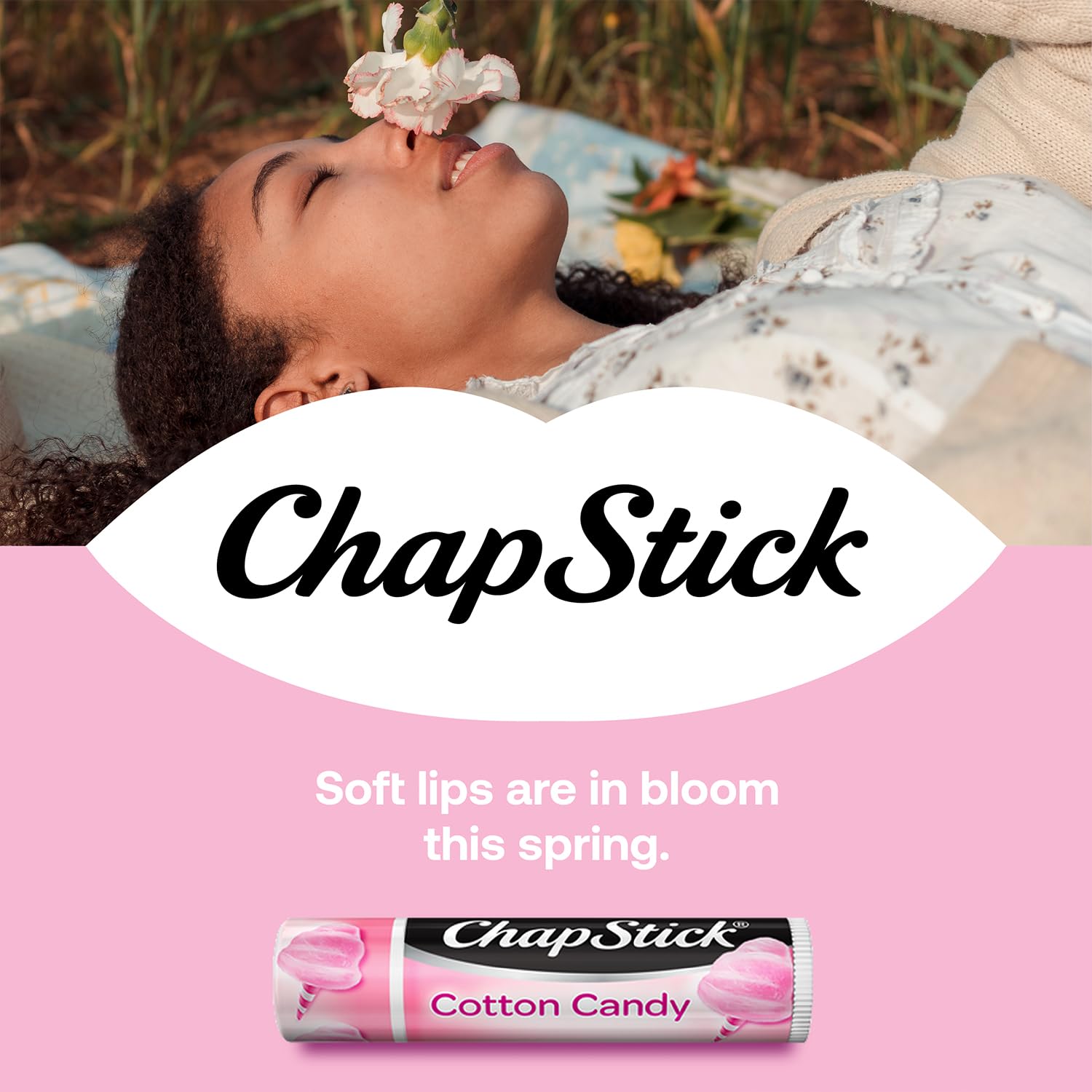 ChapStick Lip Balm, Cotton Candy – Fun & Yummy Moisturizing Lip Care for Dry, Cracked Lips, 0.15 Oz