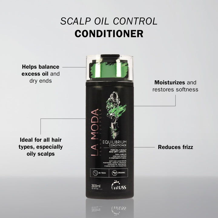 Truss La Moda Equilibrium Conditioner For Oily Scalp & Hair with Dry Ends - Reduces Excess Oil While Adding Deep Hydration, Strengthening, Detangling & Repairing Hair, Excellent For All Hair Textures
