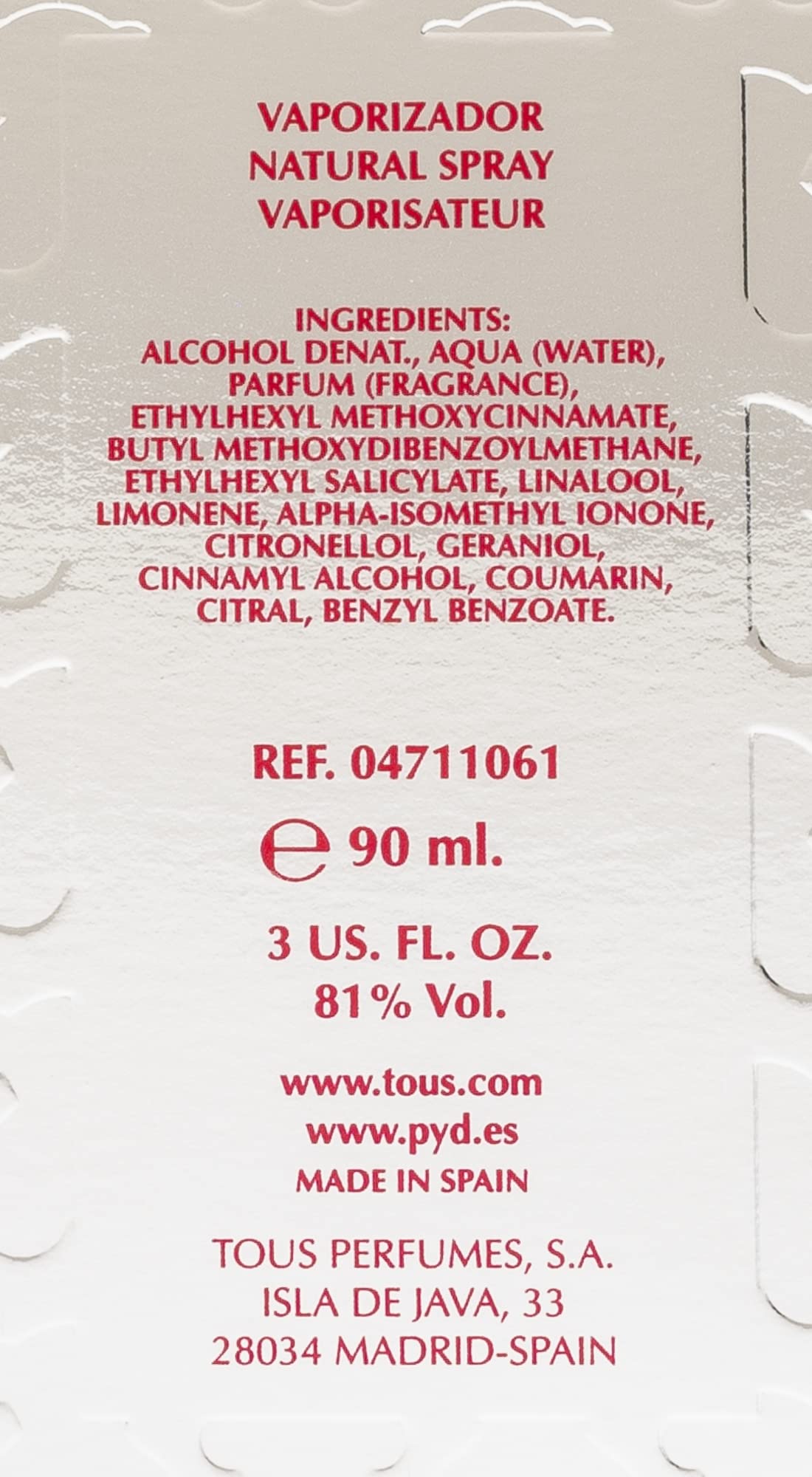 Tous Silver By Tous Tou-9150 For Women (Eau De Toilette, 90 ML)