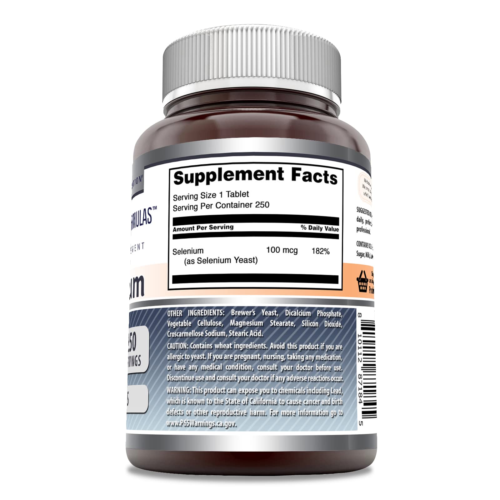 Amazing Formulas Selenium Supplement | 100 Mcg Per Serving | 250 Tablets | Non-GMO | Gluten Free | Made in USA