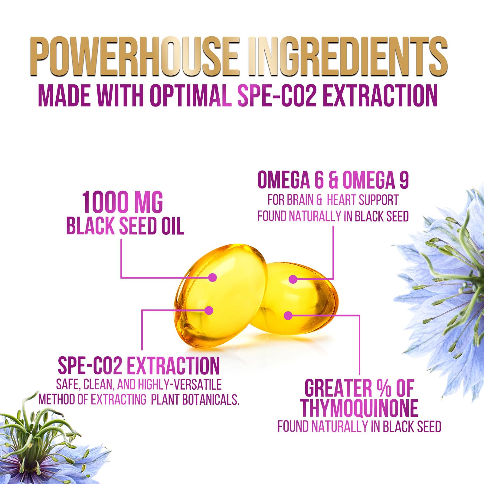 Black Seed Oil 1000mg - Premium Extra Strength Nigella Sativa Black Seed Oil - Black Cumin Seed Oil for Skin, Digestive Health & Immune Support - Non-GMO, Sugar Free & Bottled in USA - 120 Softgels