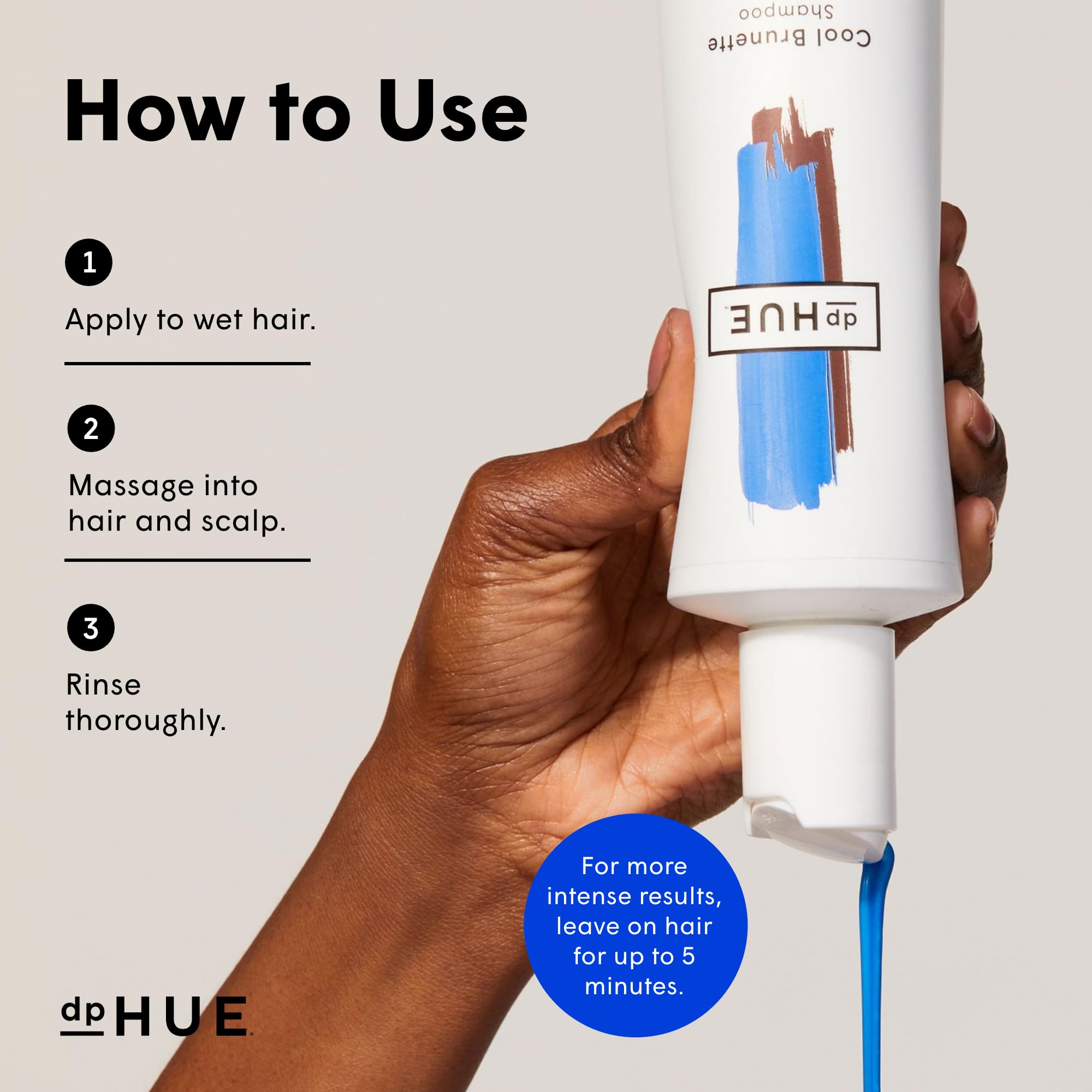 dpHUE Cool Brunette Shampoo, 8.5 oz - Blue Pigments to Neutralize Unwanted Orange, Red, Brassy Tones - Moisturizing Shampoo for Soft, Shiny Hair - Gluten-Free