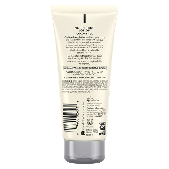 Suave Lotion, Cocoa Butter Shea – Nourishing Hand & Body Lotion, Travel-Size Lotion for Extremely Dry Skin, Moisturizing Cream for Glowing Skin, 24H Moisture, 3 Oz (Pack of 3)