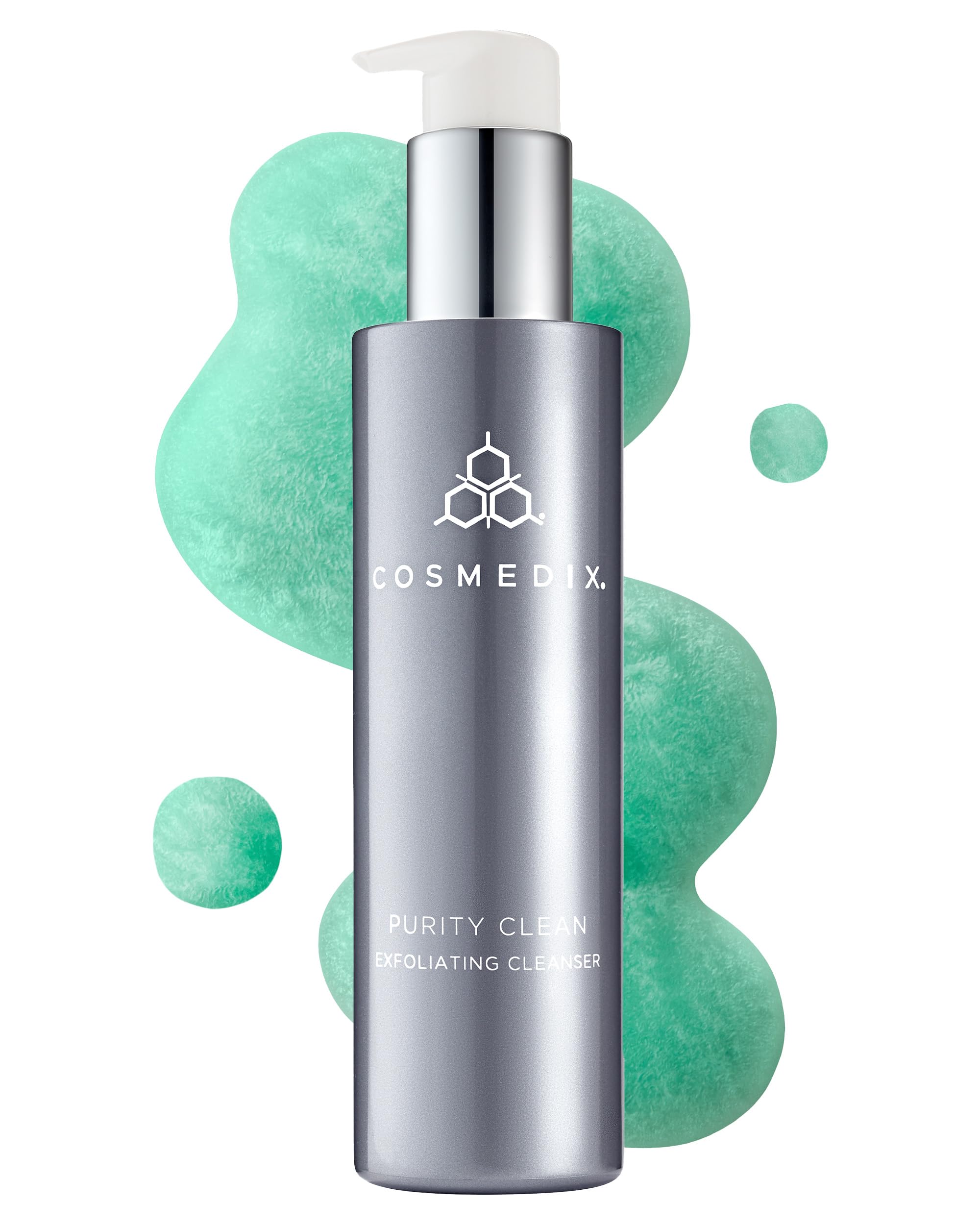 COSMEDIX Purity Clean Exfoliating Cleanser, Removes Oil & Impurities, L-Lactic Acid & Tea Tree Oil, Cruelty Free & Gluten Free