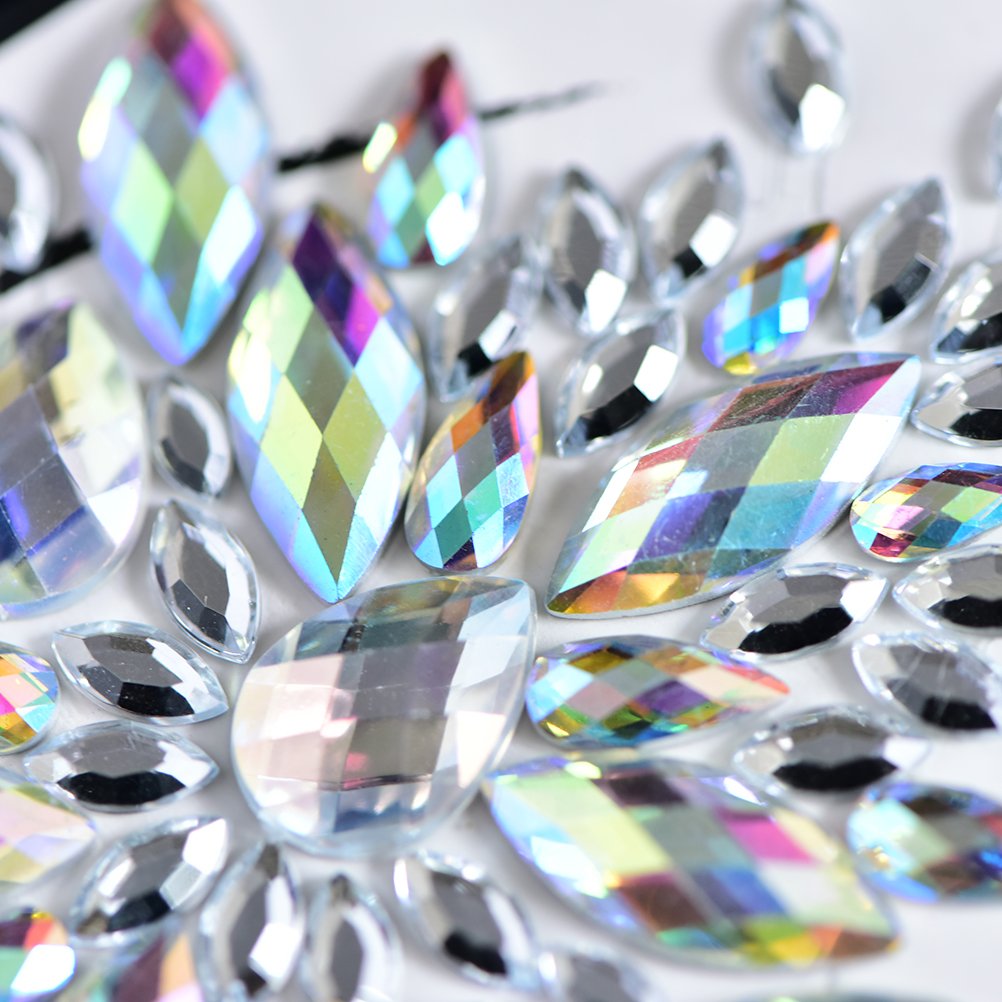 MANGOIT Breast Jewels Tattoo Rhinestone Chest Sticker Temporary Tattoo Glitter Breast Body Gems Tattoo Sticker Body Art Decor Jewel Paste for Festival Makeup(3 Sets)