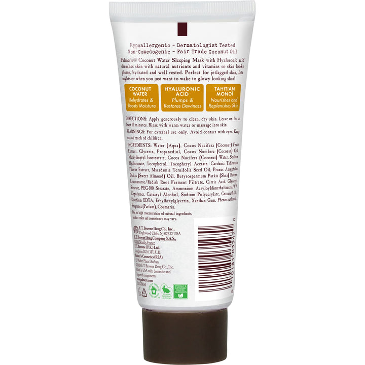 Palmer's Coconut Oil Formula Coconut Water Hydrating Facial Mask, 3.17 Ounces