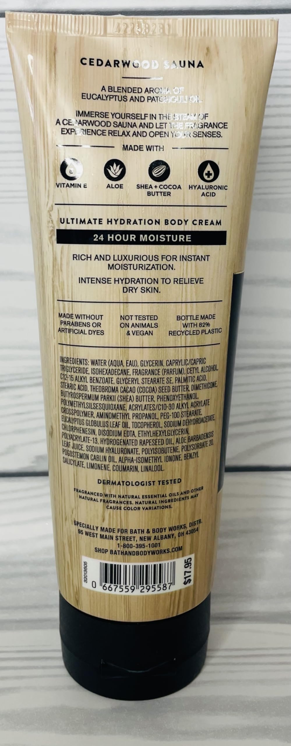 Bath & Body Works Eucalyptus Patchouli & Cedarwood Sauna Natural Essential Oils Body Cream 8 Ounces 2 Pack