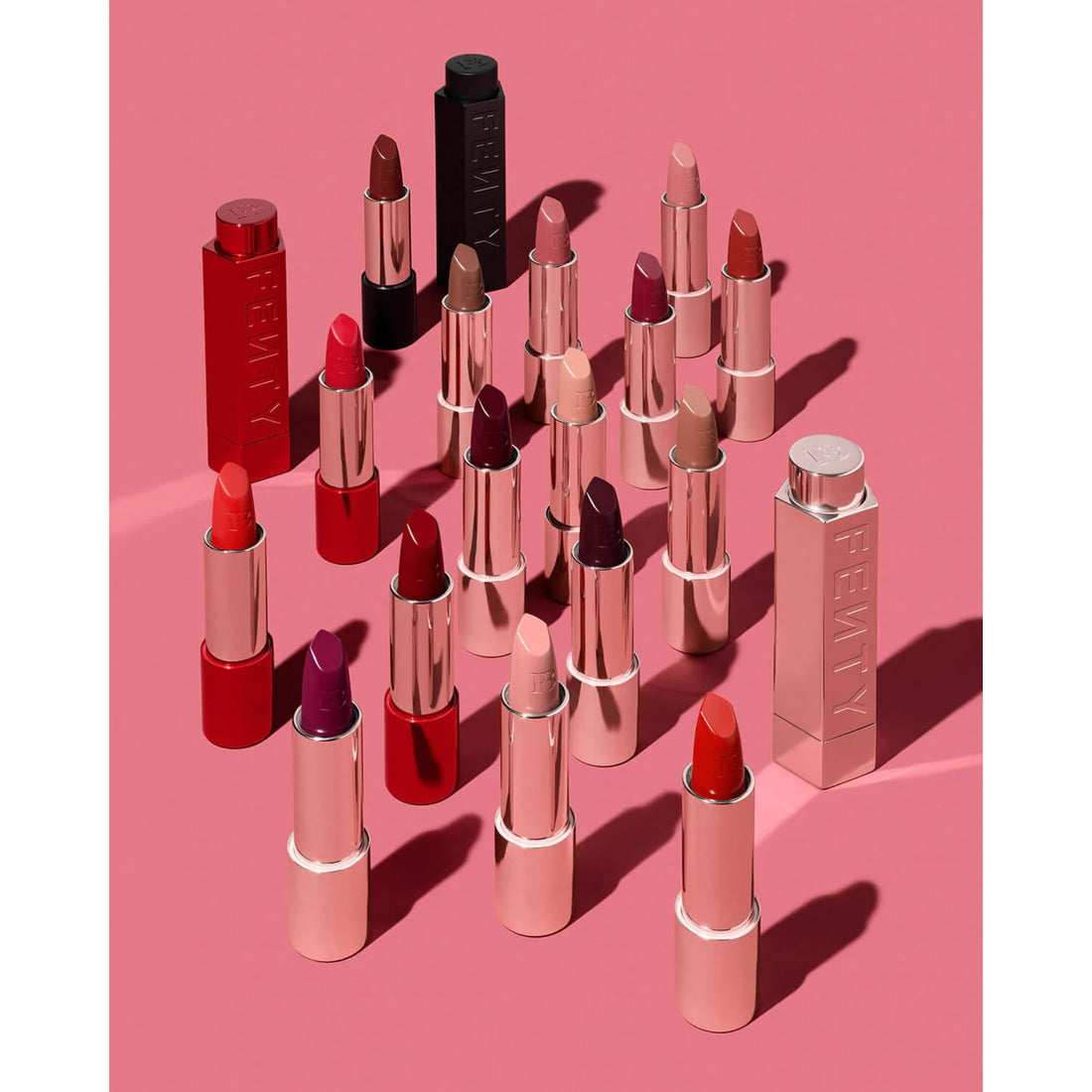 FENTY BEAUTY by Rihanna Icon Semi-Matte Lipstick Refill - Kissin' Kutie | Refillable Lip Color, Longwear, Lightweight, Nude Pink, 3.8g / 0.134oz