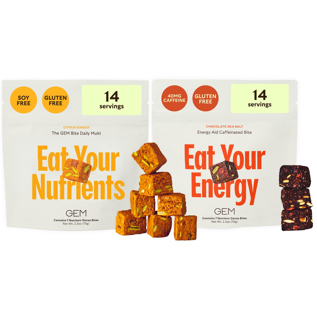 GEM Daily Superfood and Energy Support for Women & Men, Natural Whole Foods with Essential 20+ Whole-Food Vitamins, Minerals, superfoods, prebiotics, Clean Energy Variety Pack, 28 Servings