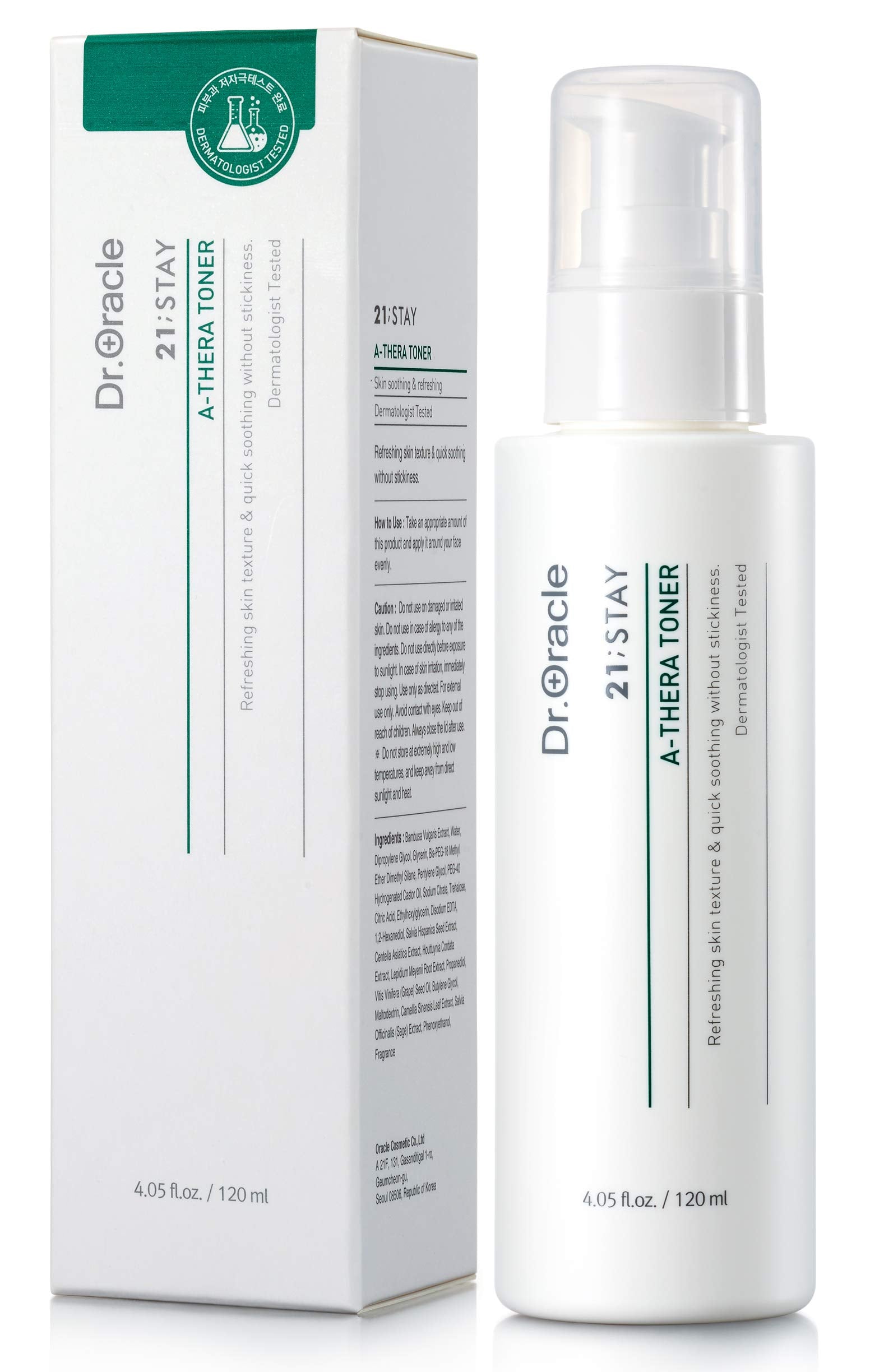 A-Thera Toner Facial Moisturizer Face Serum Korean Skincare Toner for Sensitive Skin, (4.05fl.oz.fl.), Dermatologist Tested, 21;Stay by DR.ORACLE