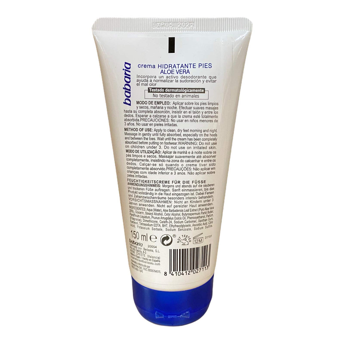 Babaria Foot Cream Moisturizing 150ml