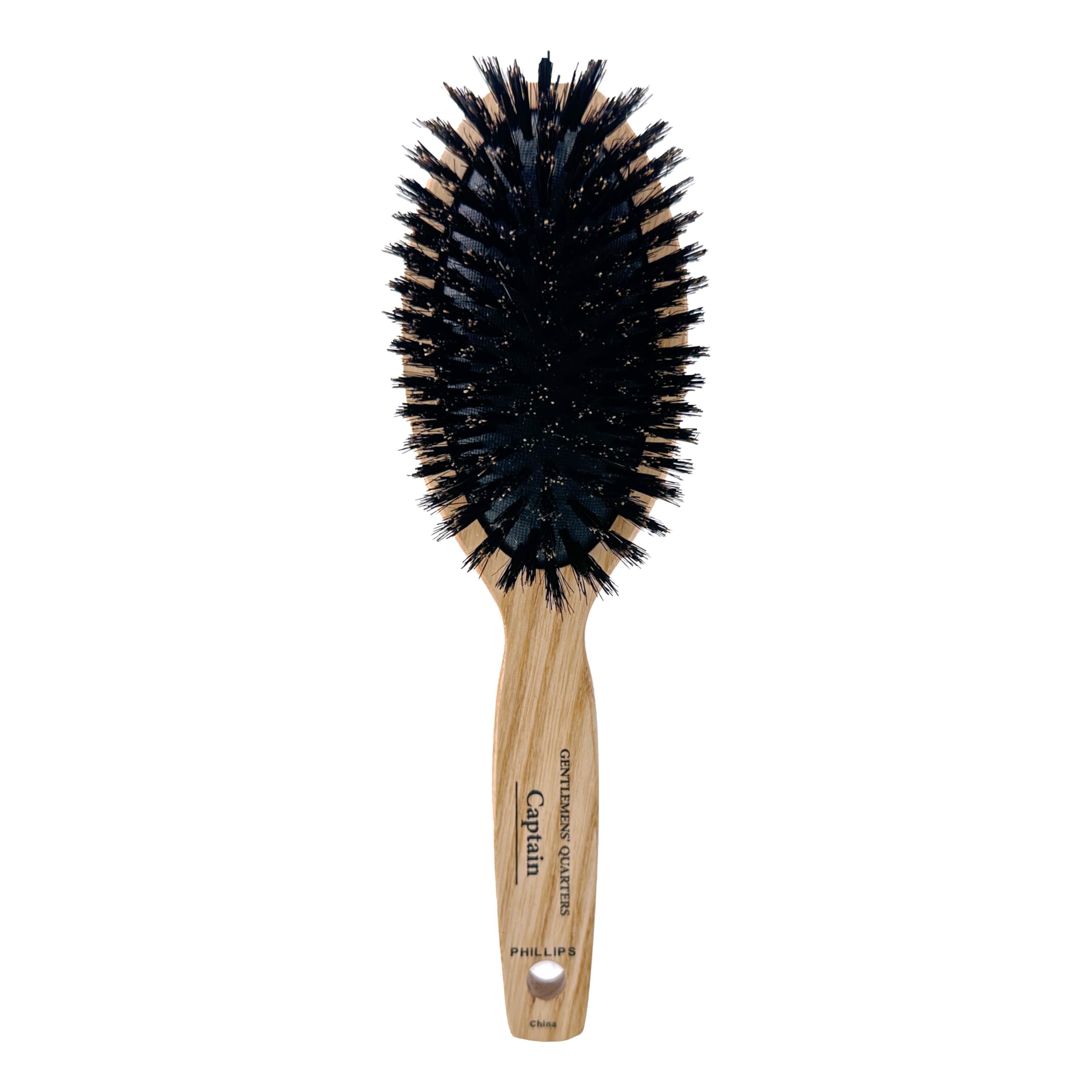 Phillips Brush Gentlemens’ Quarters Captain Oval Cushion Boar Bristle Hair Brush