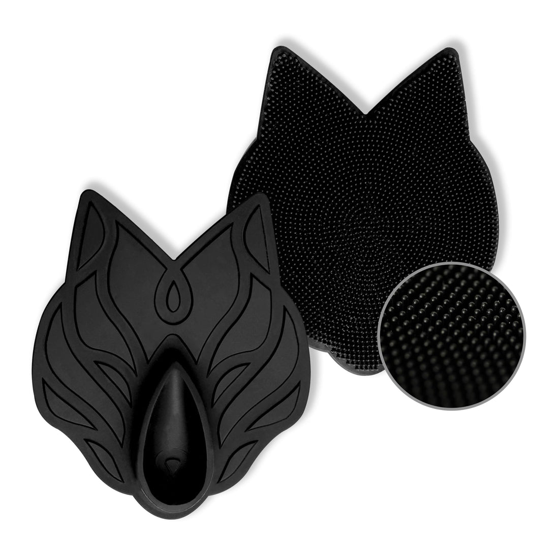 Black Wolf Body Scrubber - 100% Silicone Bristles for a Hygienic Deep Clean Experience - Easy to Clean Excess Soap and Body Wash Off