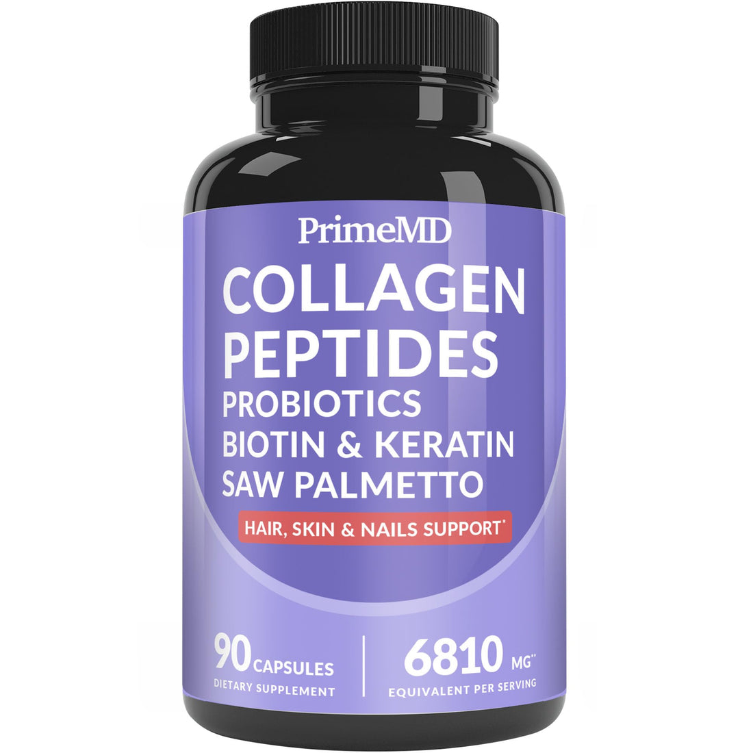 27-in-1 Hair Skin and Nails Vitamins (6810mg) with Biotin 10000mcg - Collagen Supplements for Men and Women - Keratin Supplements with Probiotics and Saw Palmetto, 90ct