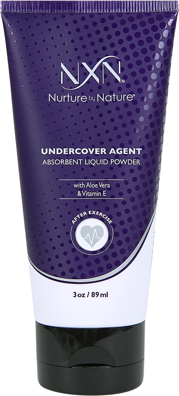 NxN Undercover Agent Liquid Powder Anti-Sweat Absorbent Body Cream Natural & Organic Formula with Aloe & Vitamin E, 3 Oz