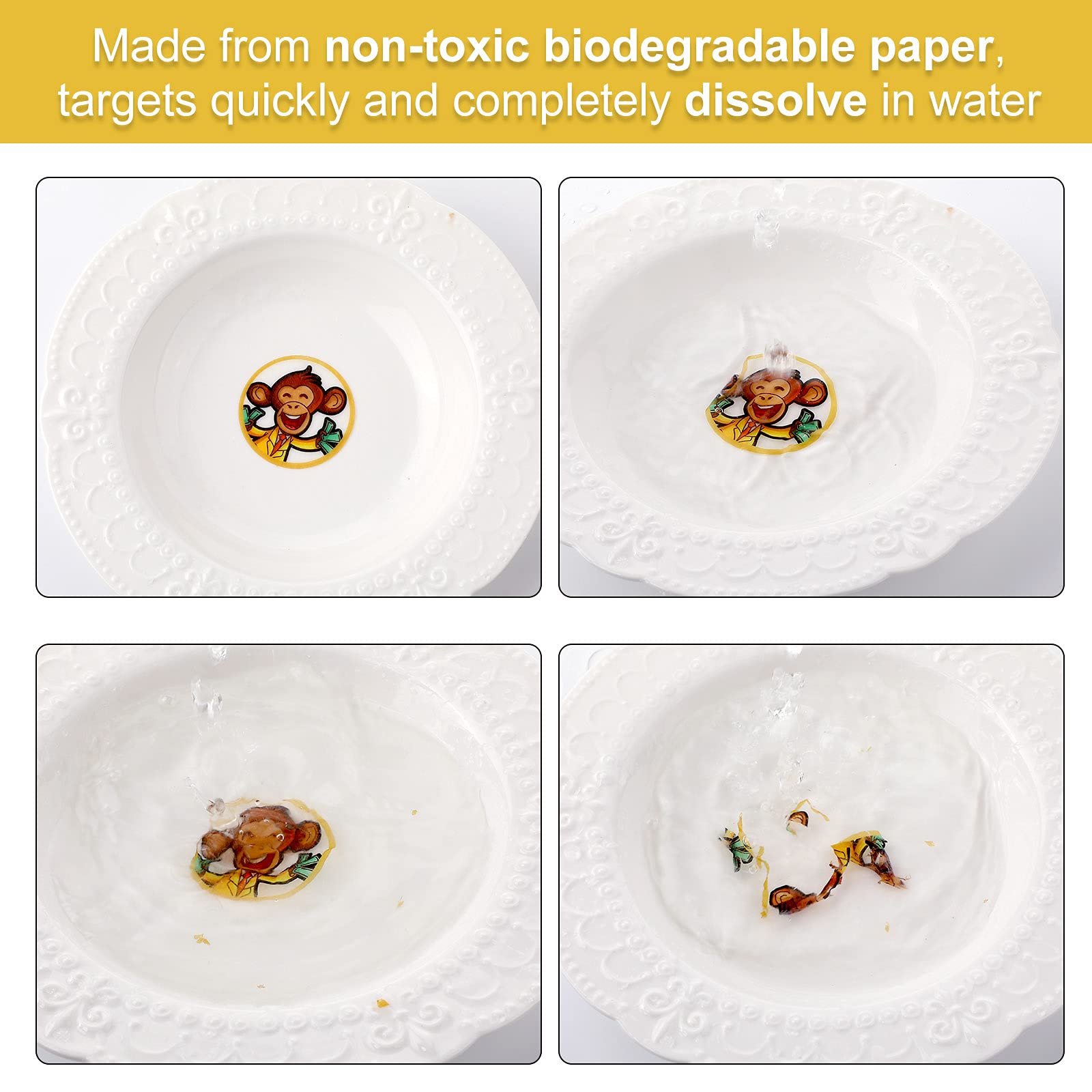 Chinco 120 Pcs Boys Potty Training Targets Boys Potty Targets Aids Flushable Pee Training Chart for Toddlers Use(Animals Styles)