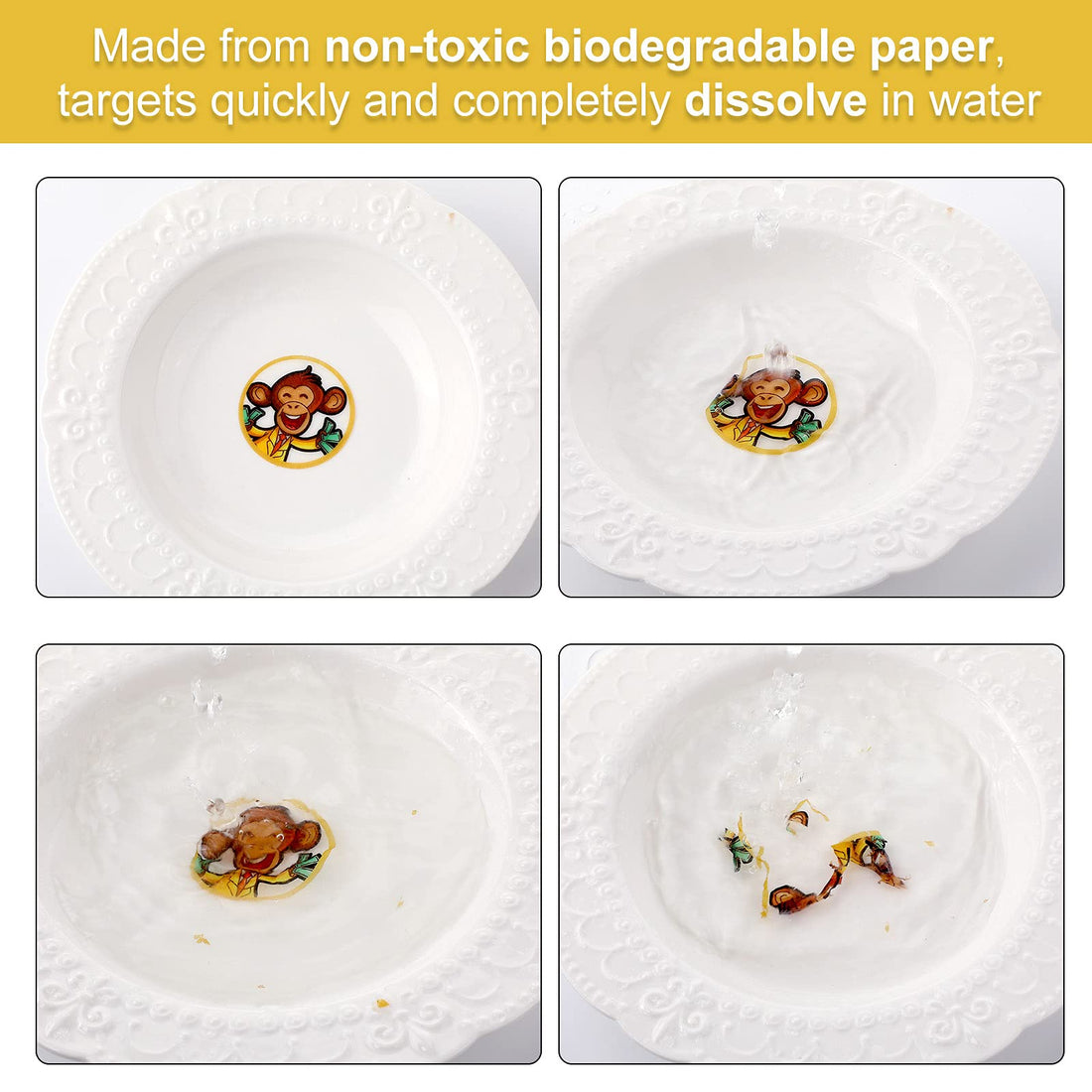 Chinco 120 Pcs Boys Potty Training Targets Boys Potty Targets Aids Flushable Pee Training Chart for Toddlers Use(Animals Styles)