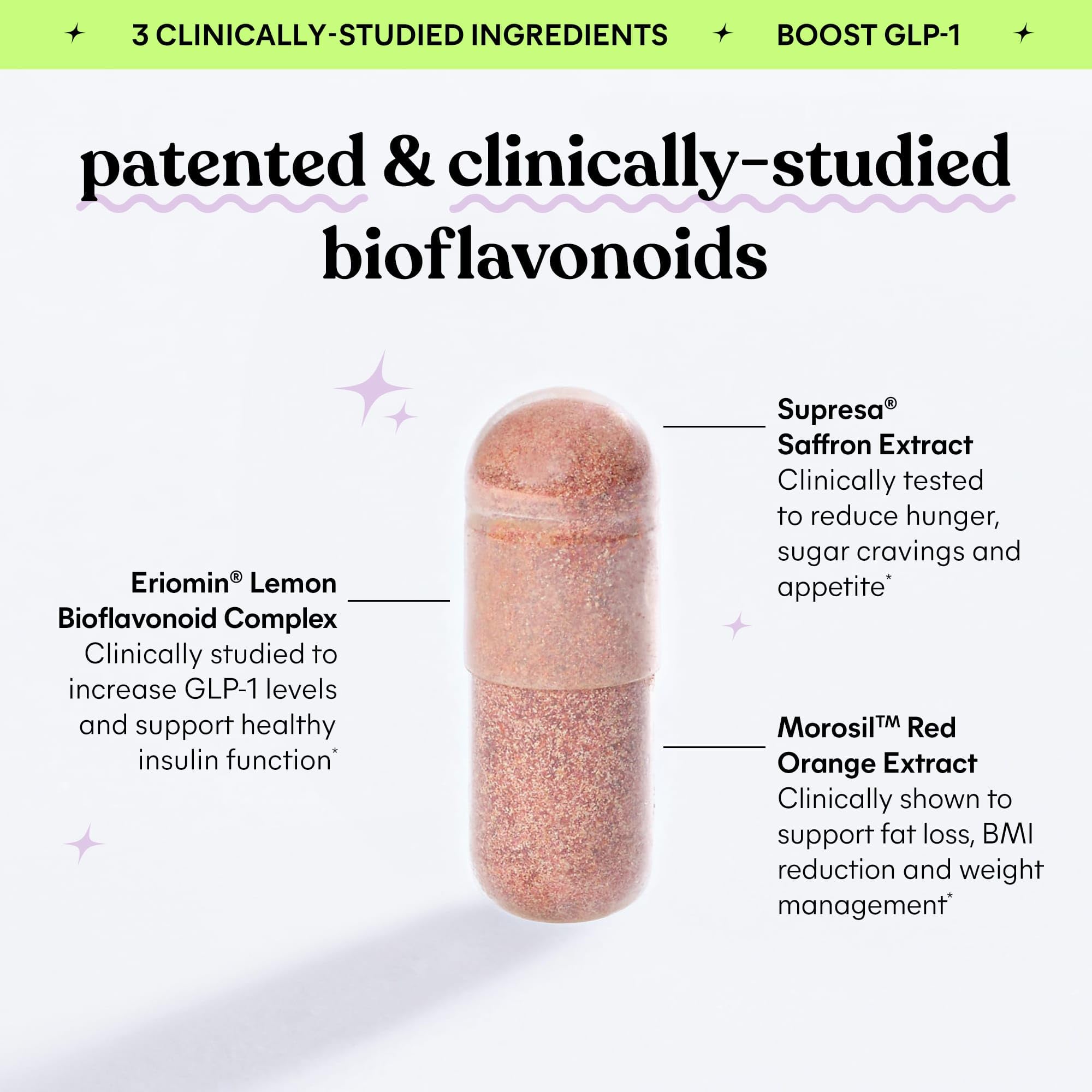 Lemme GLP-1 Daily, Reduce Hunger & Cravings, Boost GLP-1 Production, Support Fat Loss and Weight Management with Clinically Studied Ingredients, 1 Month Supply (60 Capsules)