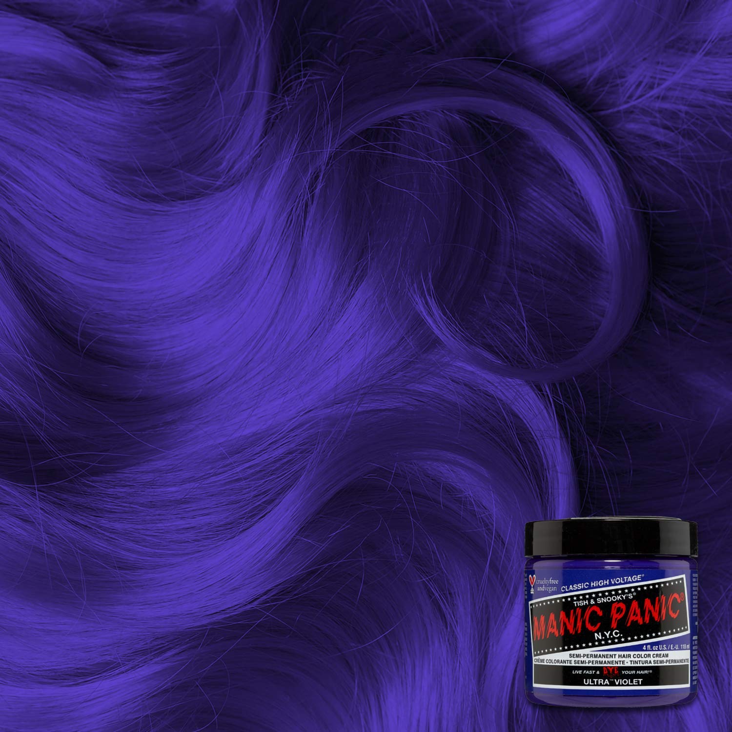 Manic Panic High Voltage Semi Permanent Hair Colour - ULTRA VIOLET, 118 ml