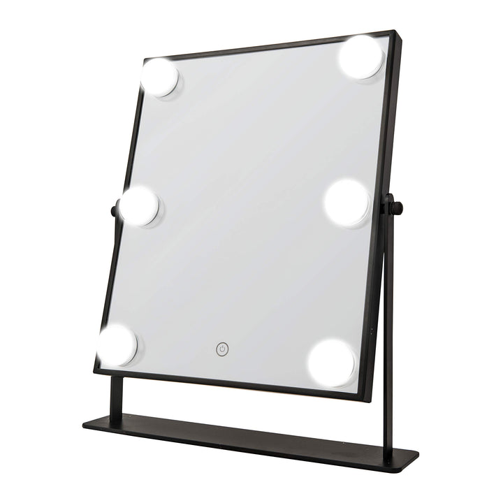 Danielle LED Hollywood Mirror- 6 Super Bright LEDs, Black