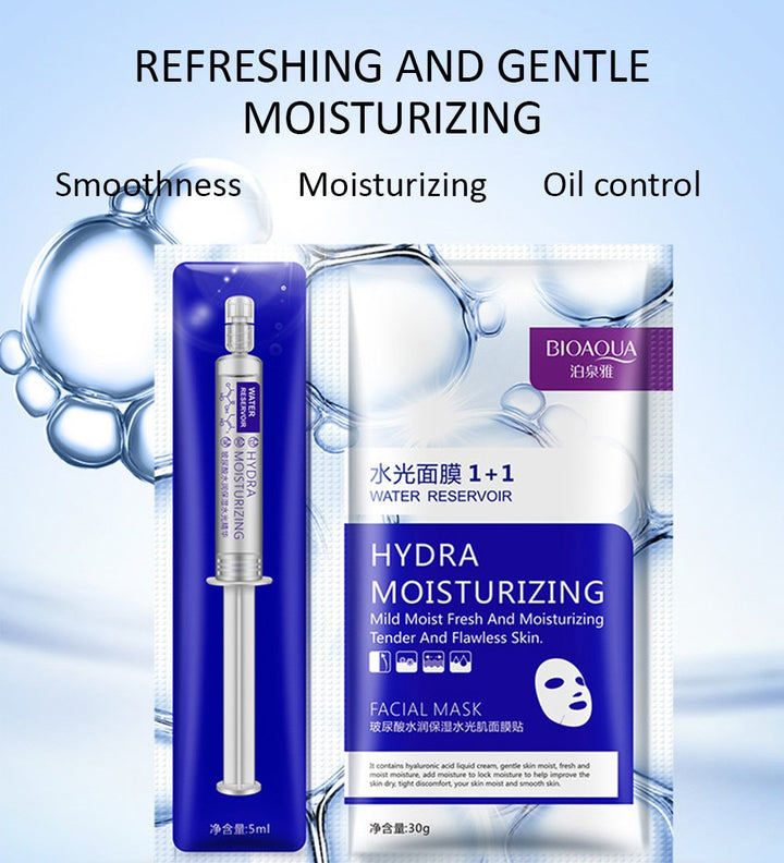 hyaluronic acid moisturizing essence + facial mask sheet BIOAQUA masks beauty skin care face mask set hydra moisture