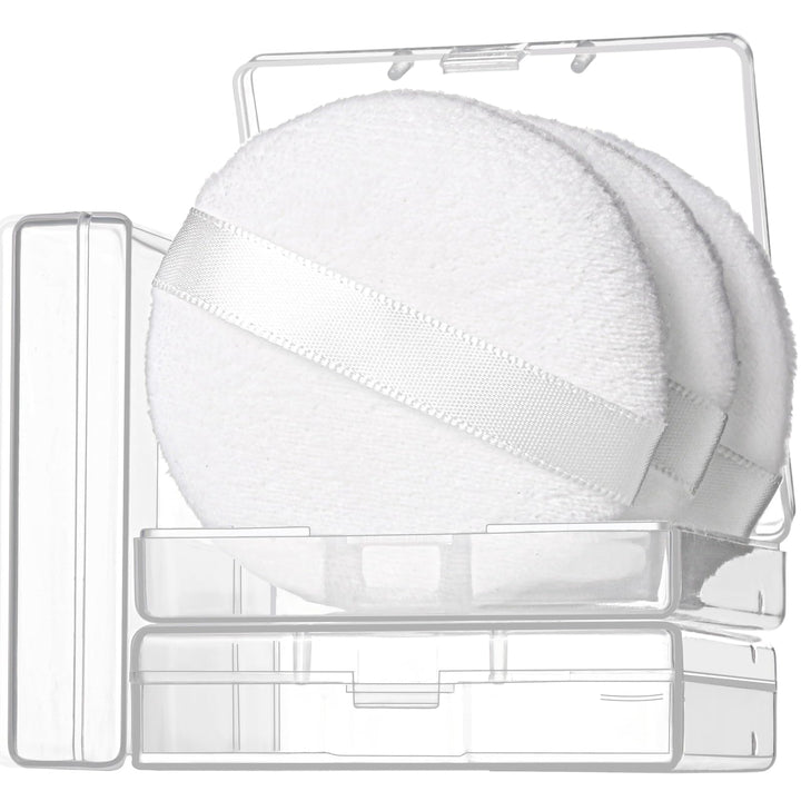Teenitor 3pcs Setting Powder Puff 2.36 Inch, Soft Applicator for Loose and Pressed Powder, Face Makeup Puff With Cases