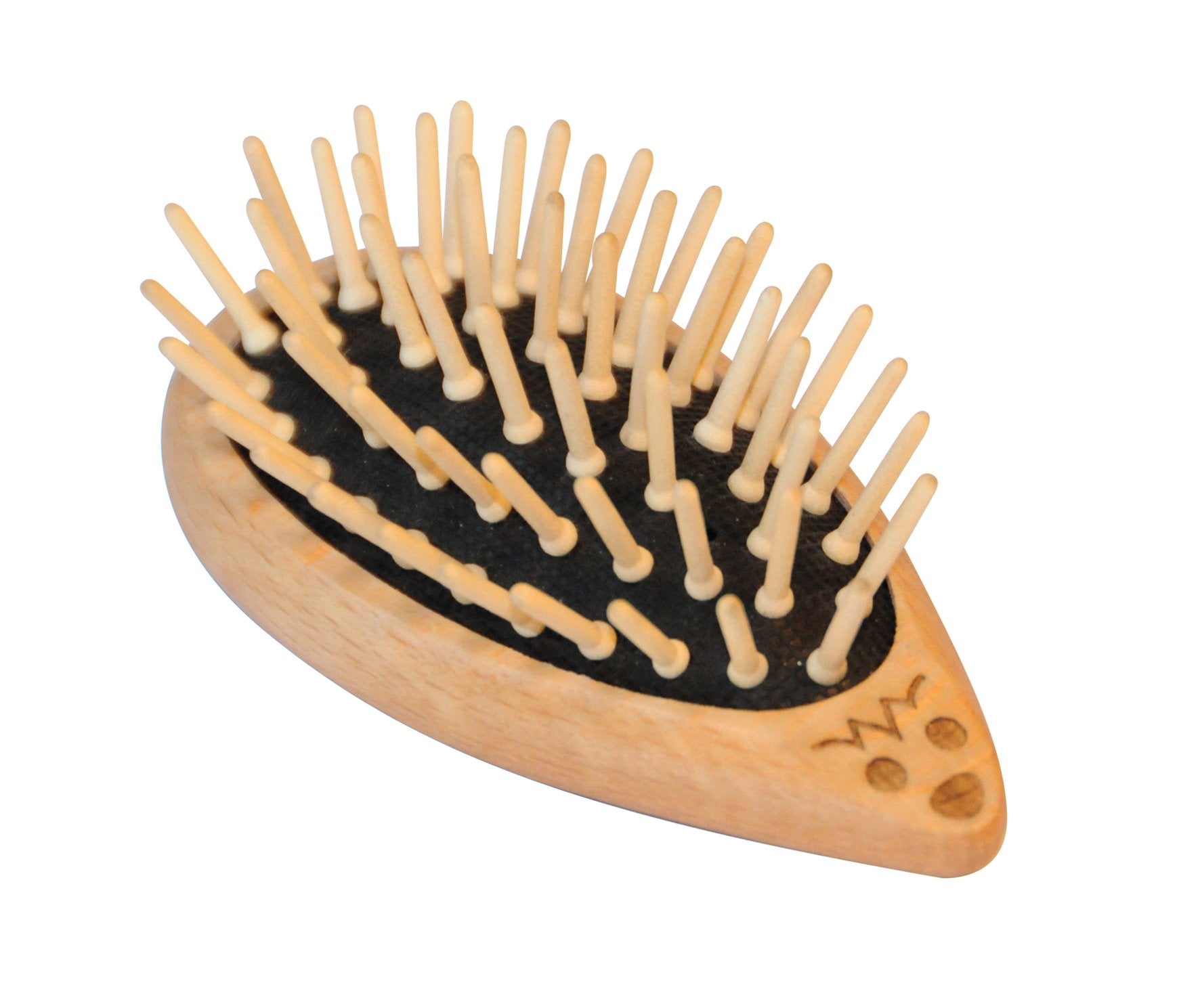 3-7/8-Inches , Maple Pins Hedgehog-Shaped Hairbrush : Bürstenhaus Redecker Waxed Beechwood Hedgehog-Shaped Hairbrush with Maple Pins, 3-7/8-Inches