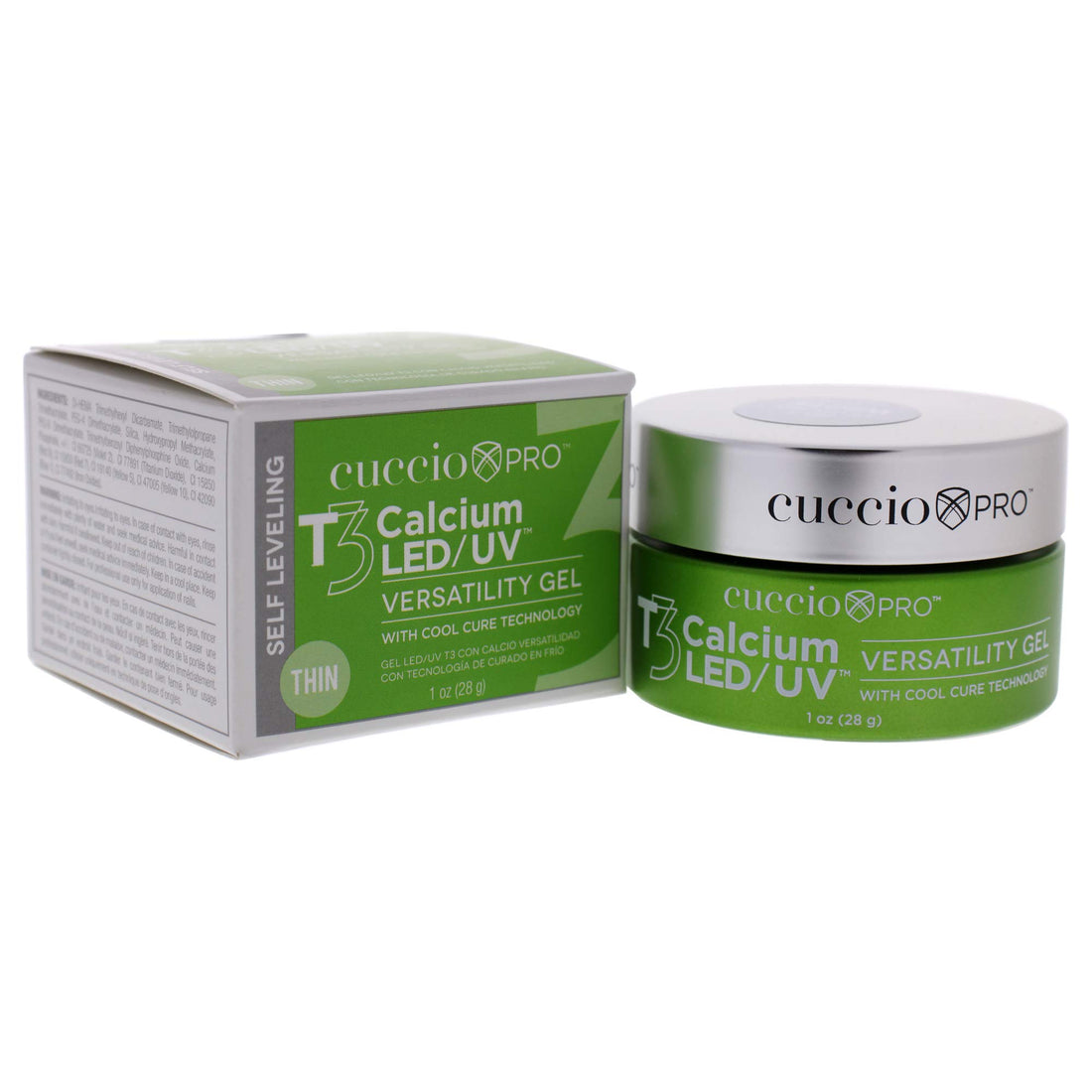 Cuccio Pro - T3 Calcium Versatility Gel - Self Leveling White - for Women - Nail Gel - 1 oz