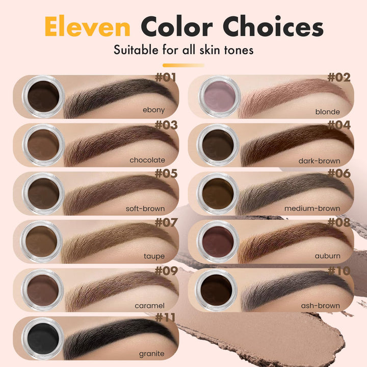3 IN 1 Eyebrow Gel Kit With 2 Eyebrow Brushs,High Pigment,Waterproof,Long Wearing, Eyebrow Pomade For All Skin Tones, #08 auburn