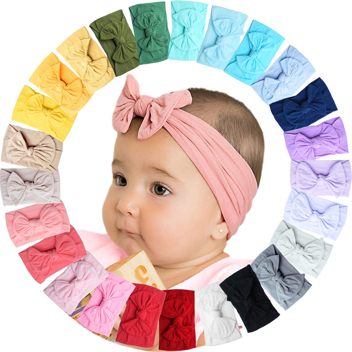 kangaroo 25 Colors Baby Bows Headbands For Baby Girls,Newborn Infant Toddler Hairbands and Child Hair Accessories