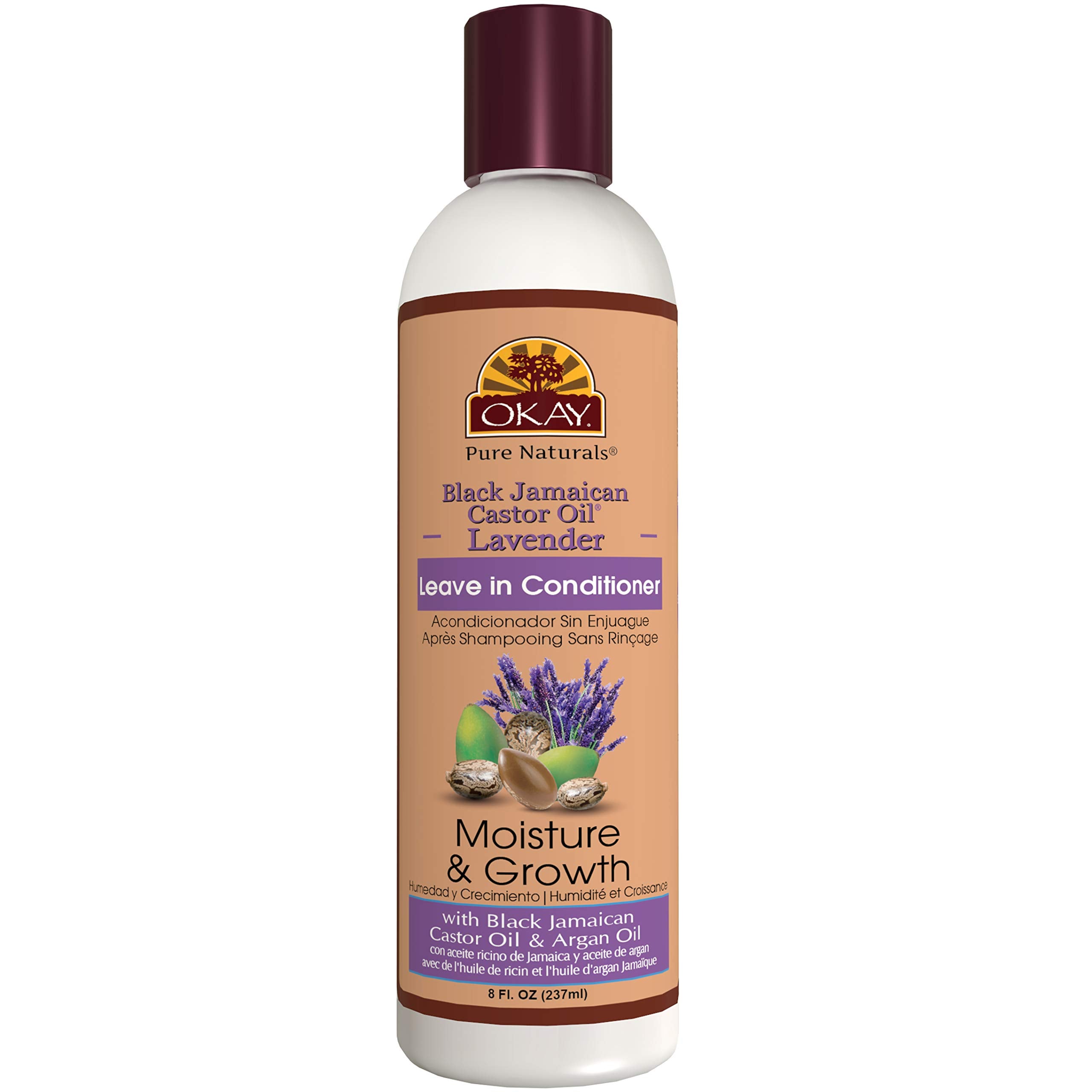 Okay black jamaican castor oil & lavender leave in conditioner 8 fluid ounce, White, 8 Fluid Ounce