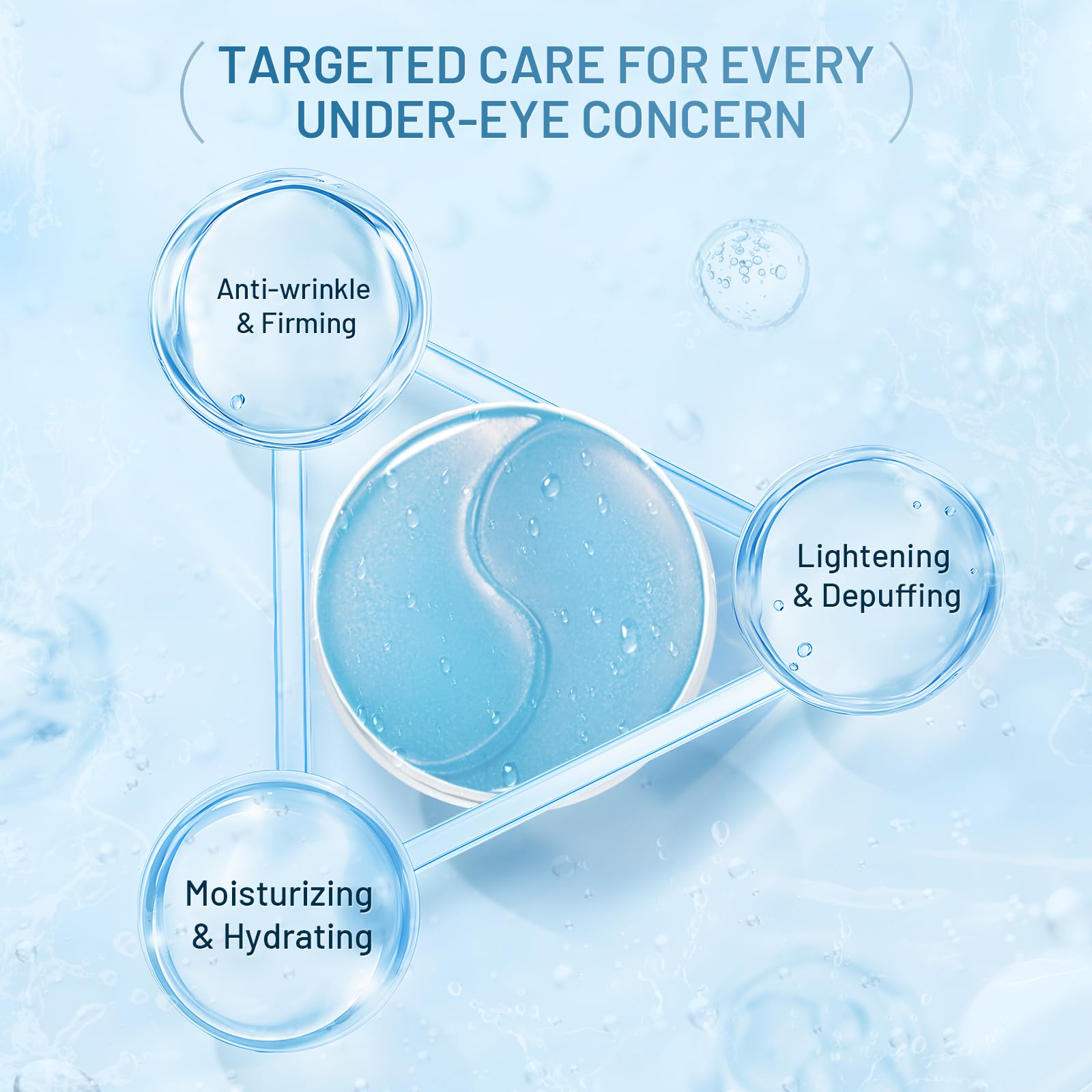 YOYORY Under Eye Masks Patches - Hyaluronic Acid Collagen for Dark Circles,Eye bags, Fine Lines,puffiness Smoothing Skin Care Treatment Hydrating for Women and Men, (60 Pcs) Blue