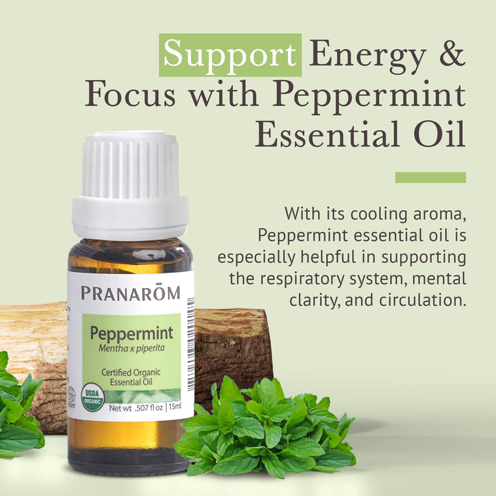 PranarC3B4m Organic Peppermint, 15Ml: Pranarom - Certified Usda And Ecocert Organic Peppermint 15Ml