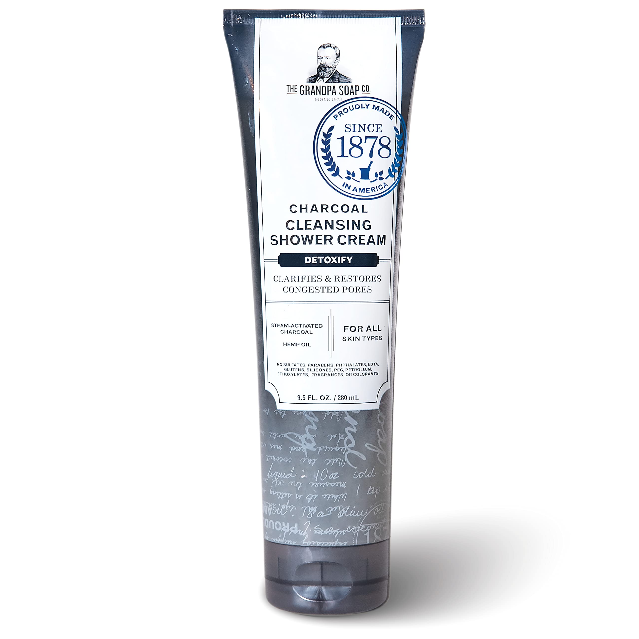 Grandpa's Brands Company Charcoal Cleansing Shower Cream, 9.5 Oz