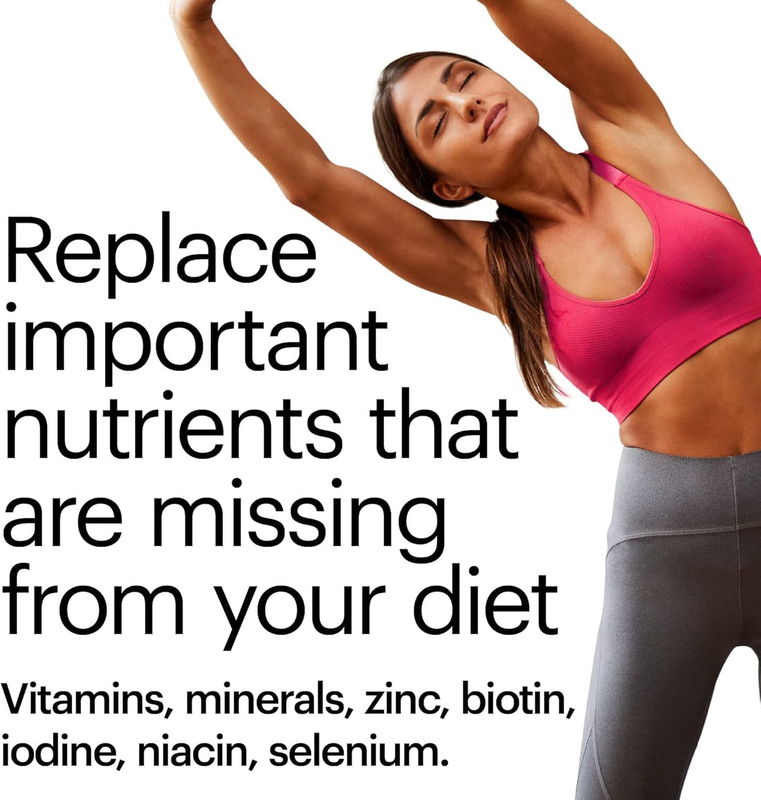 Daily Multivitamin Gummy, Vegan Chewable Vitamins for Women & Men with Zinc, Biotin, Selenium, and Niacin for Skin, Nail, and Hair Support (Raspberry Flavor, 30 Day)