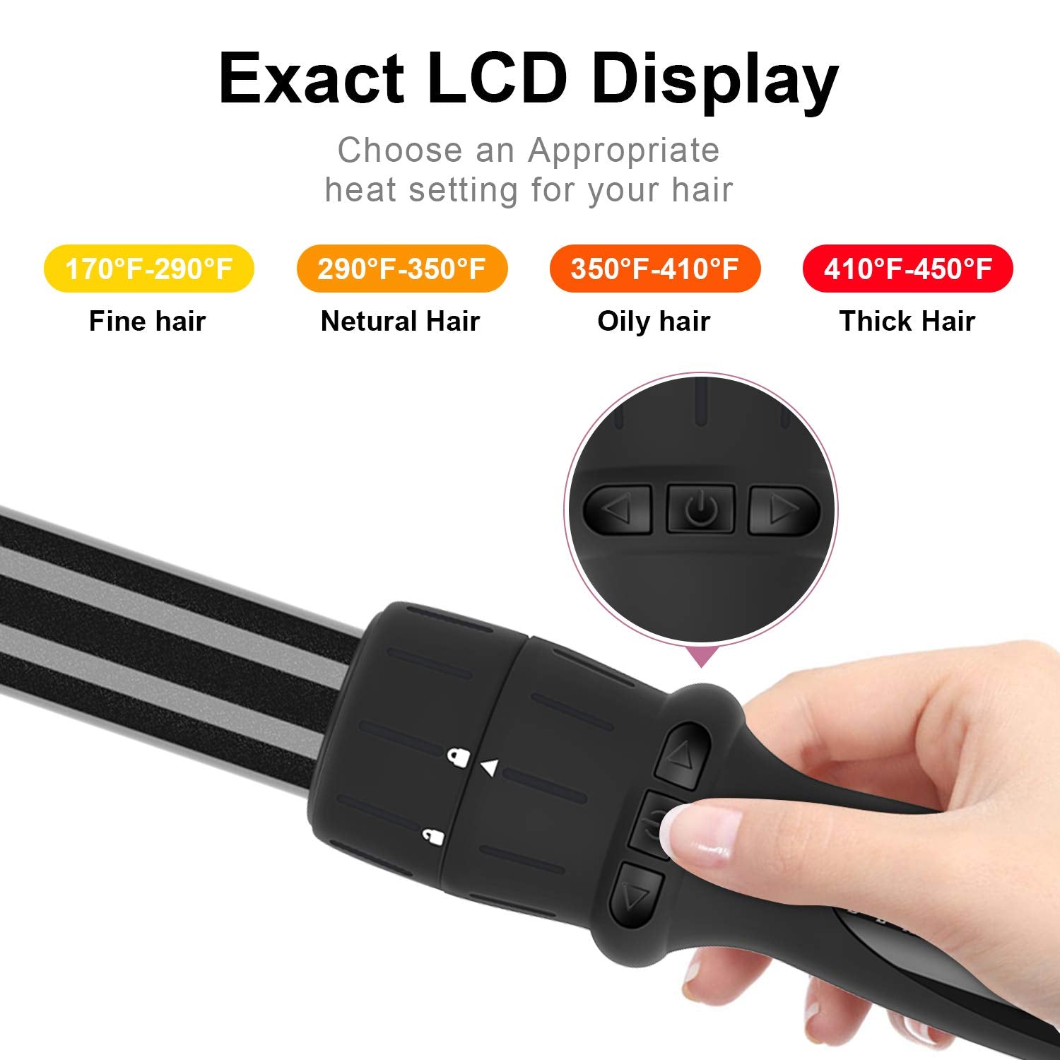 PARWIN PRO BEAUTY Curling Iron, PARWIN PRO 7 in 1 Culing Wand Set with 7 Interchangeable Barrels and Heat Protective Glove--No Cool Tip & Travel Bag