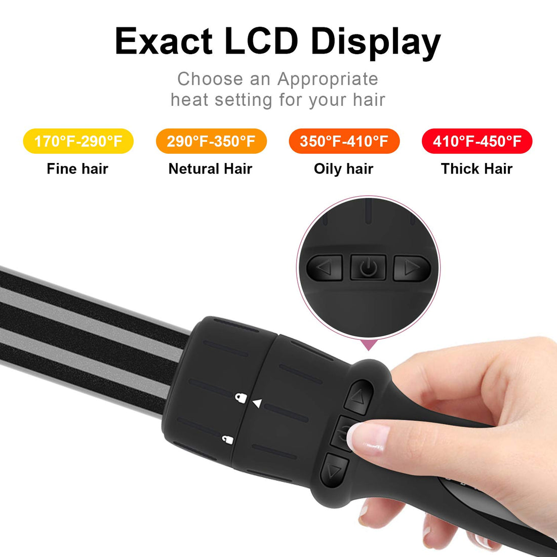 PARWIN PRO BEAUTY Curling Iron, PARWIN PRO 7 in 1 Culing Wand Set with 7 Interchangeable Barrels and Heat Protective Glove--No Cool Tip & Travel Bag