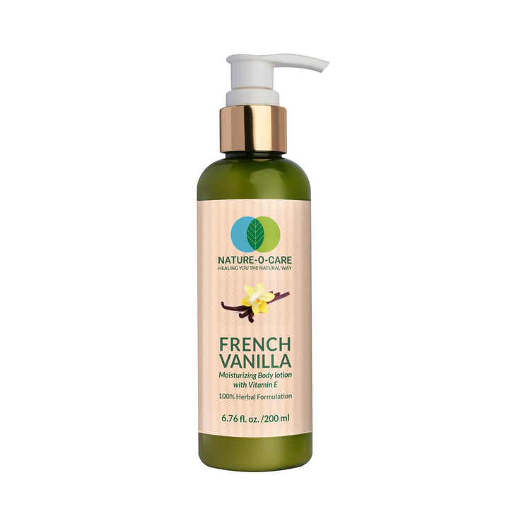 NATURE-O-CARE French Vanilla Moisturizing Body Lotion - Vitamin E Enriched, 6.76 FL.OZ for Soft, Smooth Skin