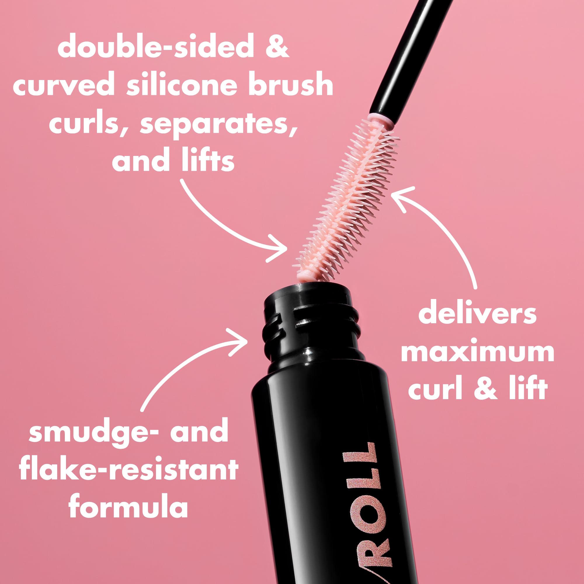 e.l.f. Lash 'N Roll Mascara, Curling Mascara For Visibly Lifted Lashes, Lifts & Separates Lashes. Long-Lasting Formula, Vegan & Cruelty-Free, Deep Brown