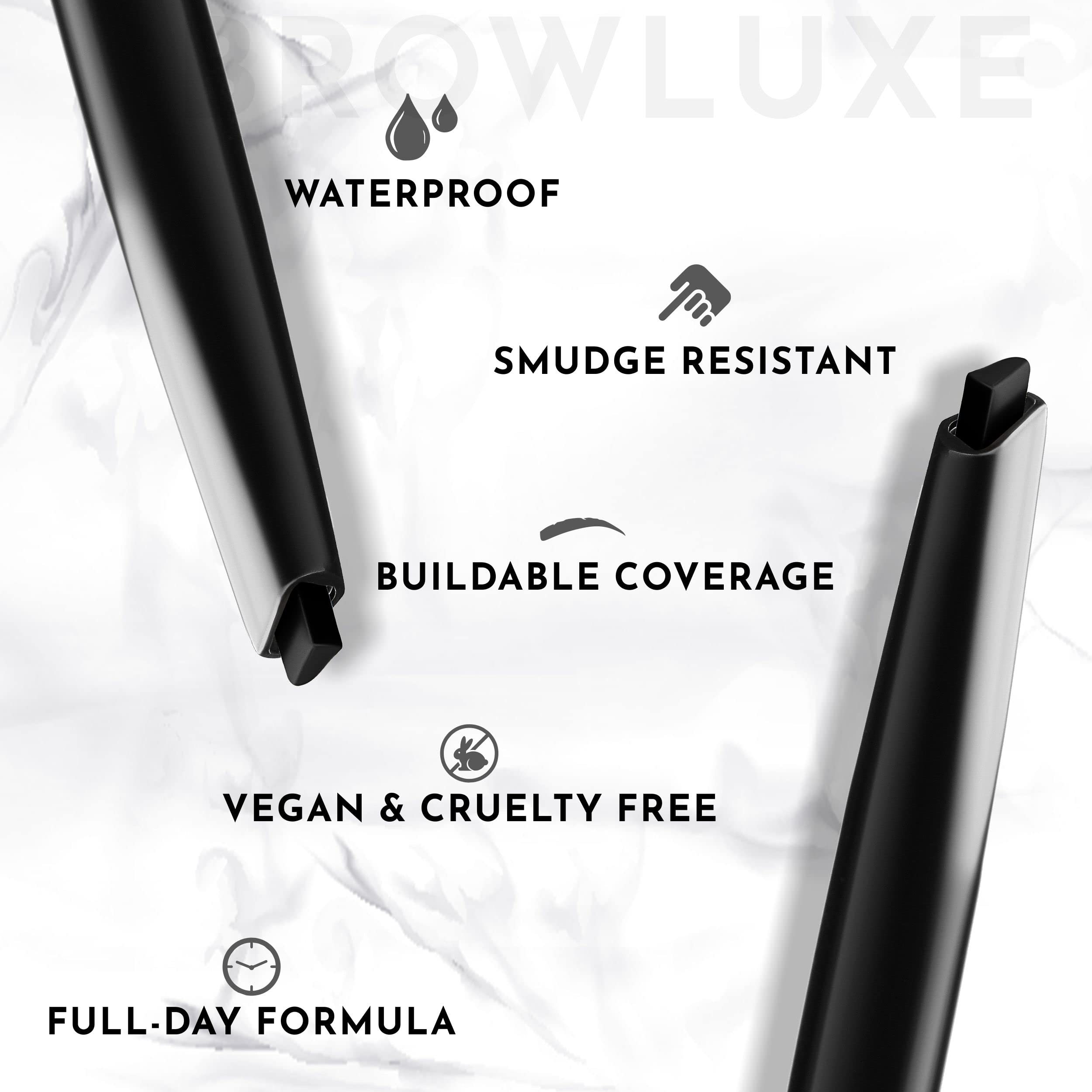 Browluxe Eye Brow Pencil | Ultra Thin Precision Eyebrow Pencil | Long Lasting, Waterproof Eyebrow Makeup | Nourishing Brow Definer Pencil | Ash