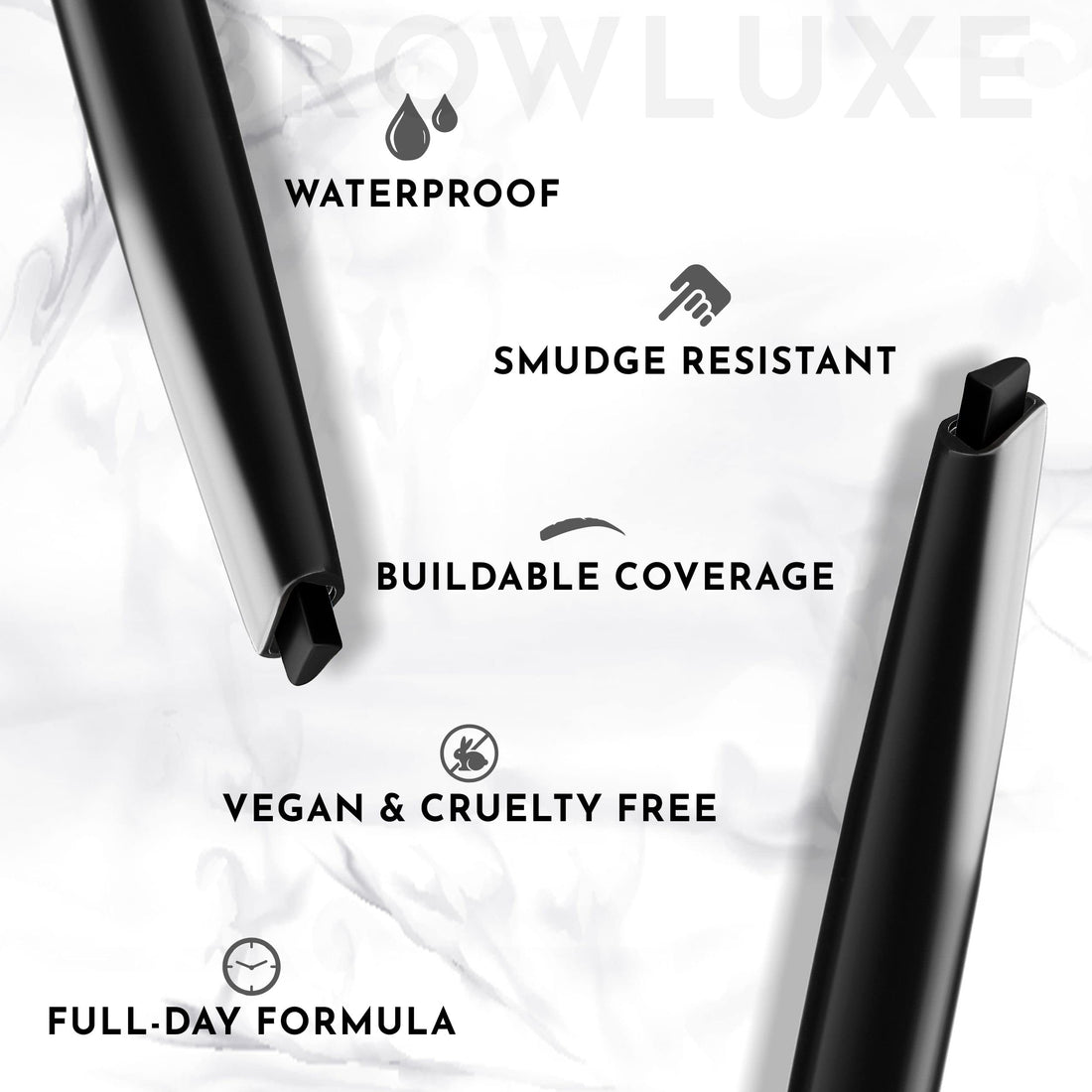 Browluxe Eye Brow Pencil | Ultra Thin Precision Eyebrow Pencil | Long Lasting, Waterproof Eyebrow Makeup | Nourishing Brow Definer Pencil | Ash