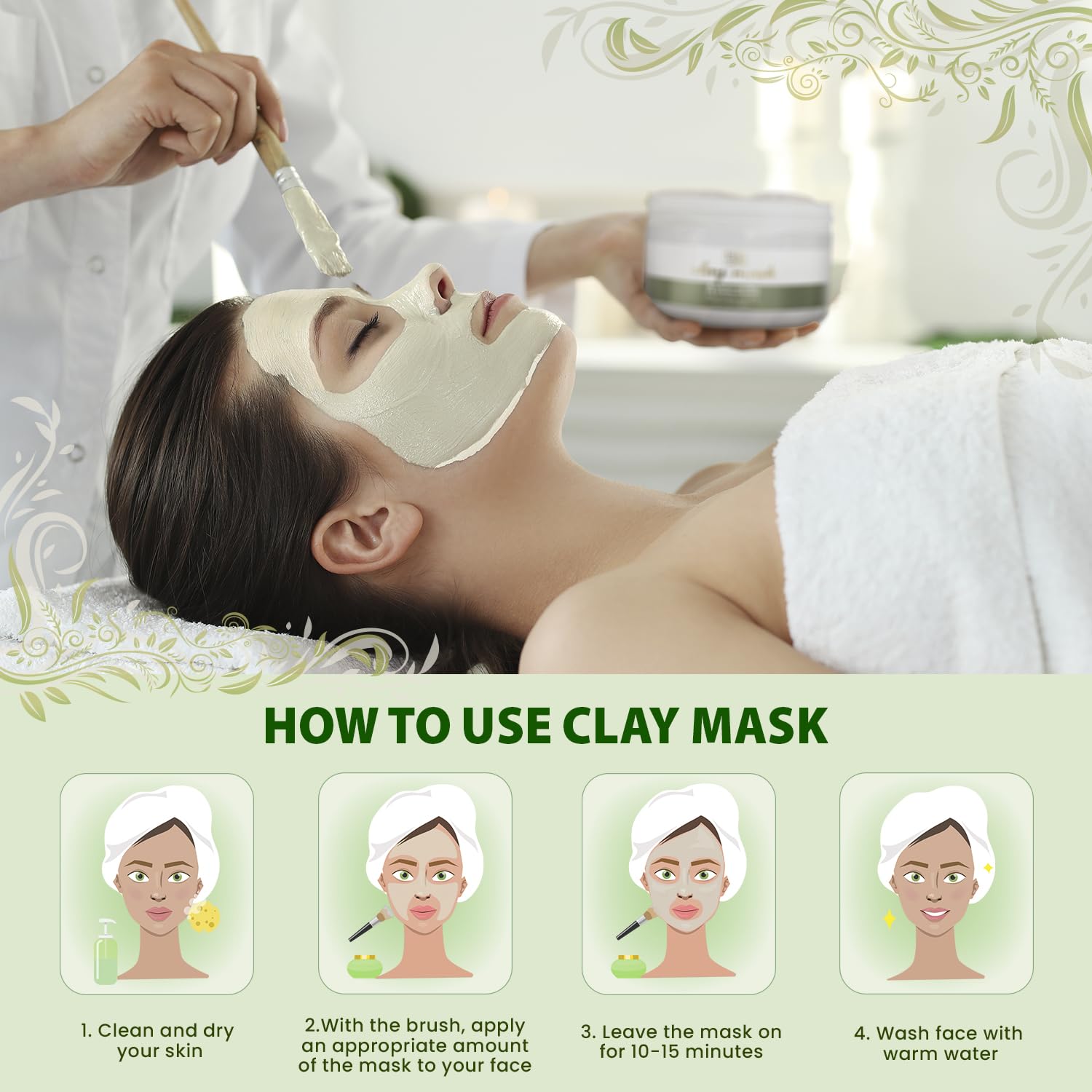 Dead Sea Collection Clay Mask with Avocado Extract for Face - Deep Cleansing Skin Care Spa Facial Mask with Dead Sea Minerals - Nourishing and Moisturizing Skin (8.4 fl.oz)