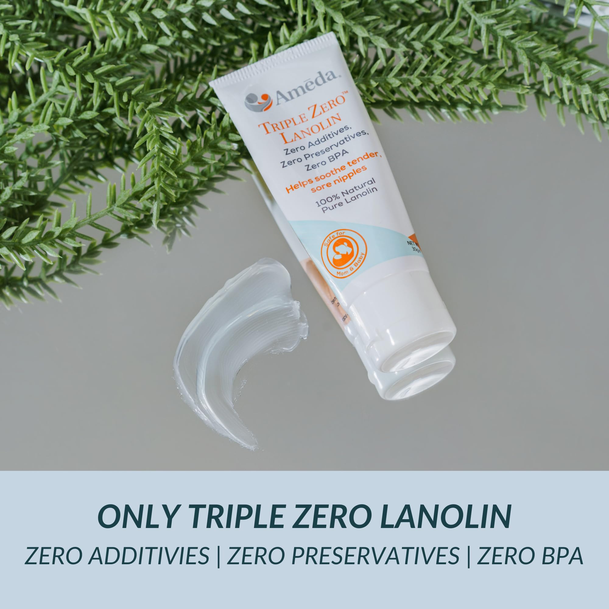 Ameda Triple Zero Lanolin Nipple Cream for Breastfeeding Pain | All Natural Lanolin Nipple Balm | Single Ingredient Pure Lanolin Cream | Breast Feeding Must Haves | ONLY Triple Zero Lanolin 35g/1.2oz