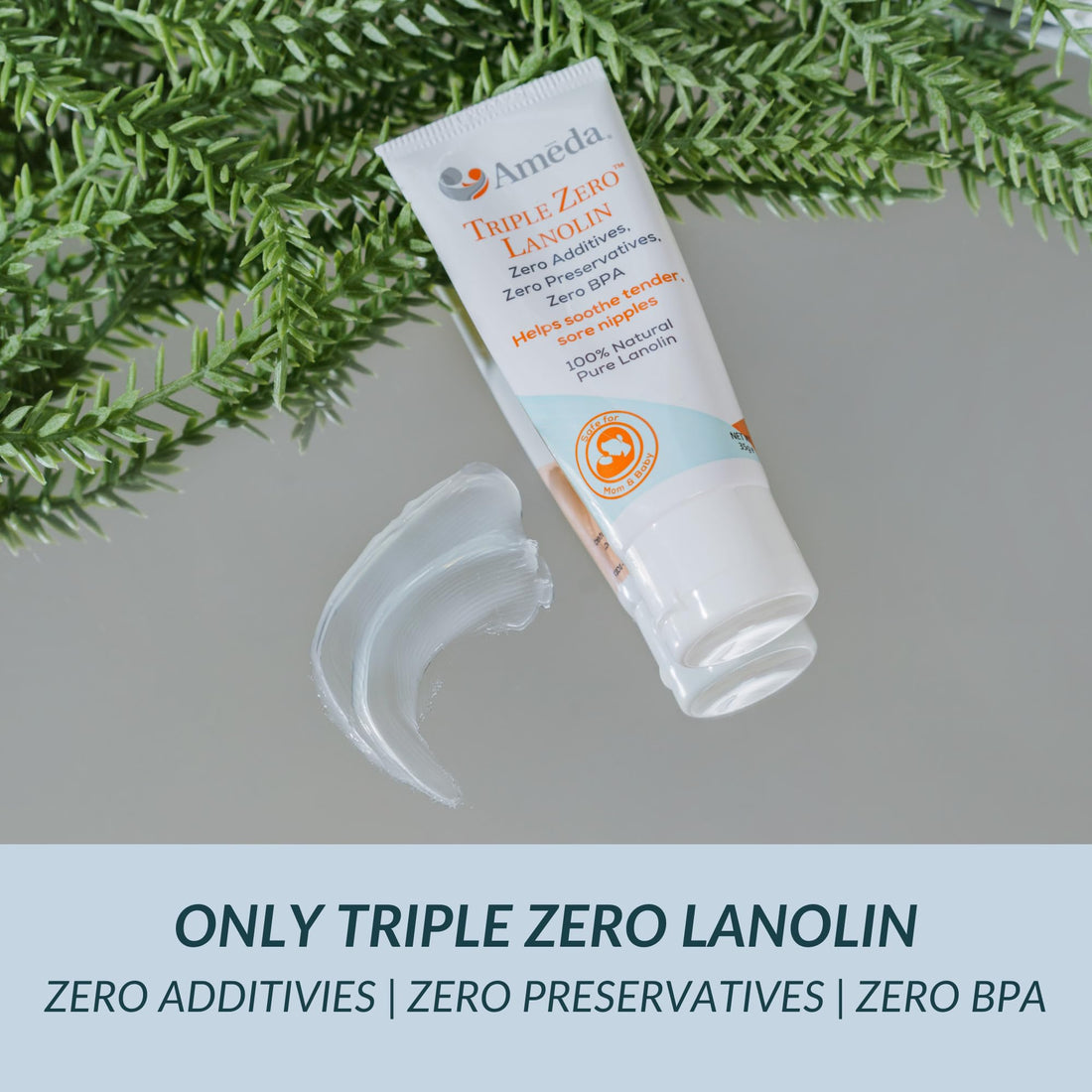 Ameda Triple Zero Lanolin Nipple Cream for Breastfeeding Pain | All Natural Lanolin Nipple Balm | Single Ingredient Pure Lanolin Cream | Breast Feeding Must Haves | ONLY Triple Zero Lanolin 35g/1.2oz